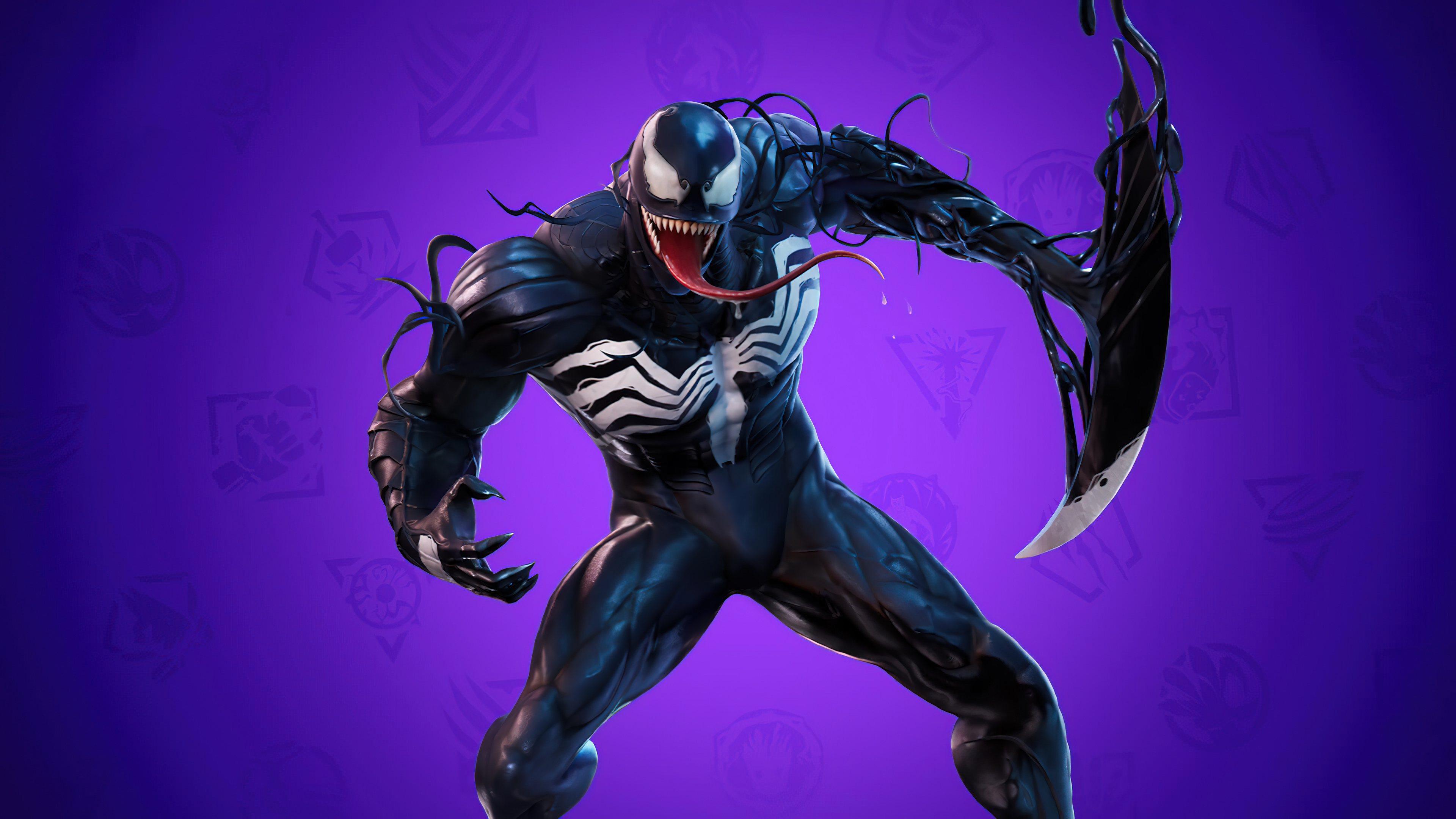 Fortnite Wallpaper 4K, Venom, Purple background