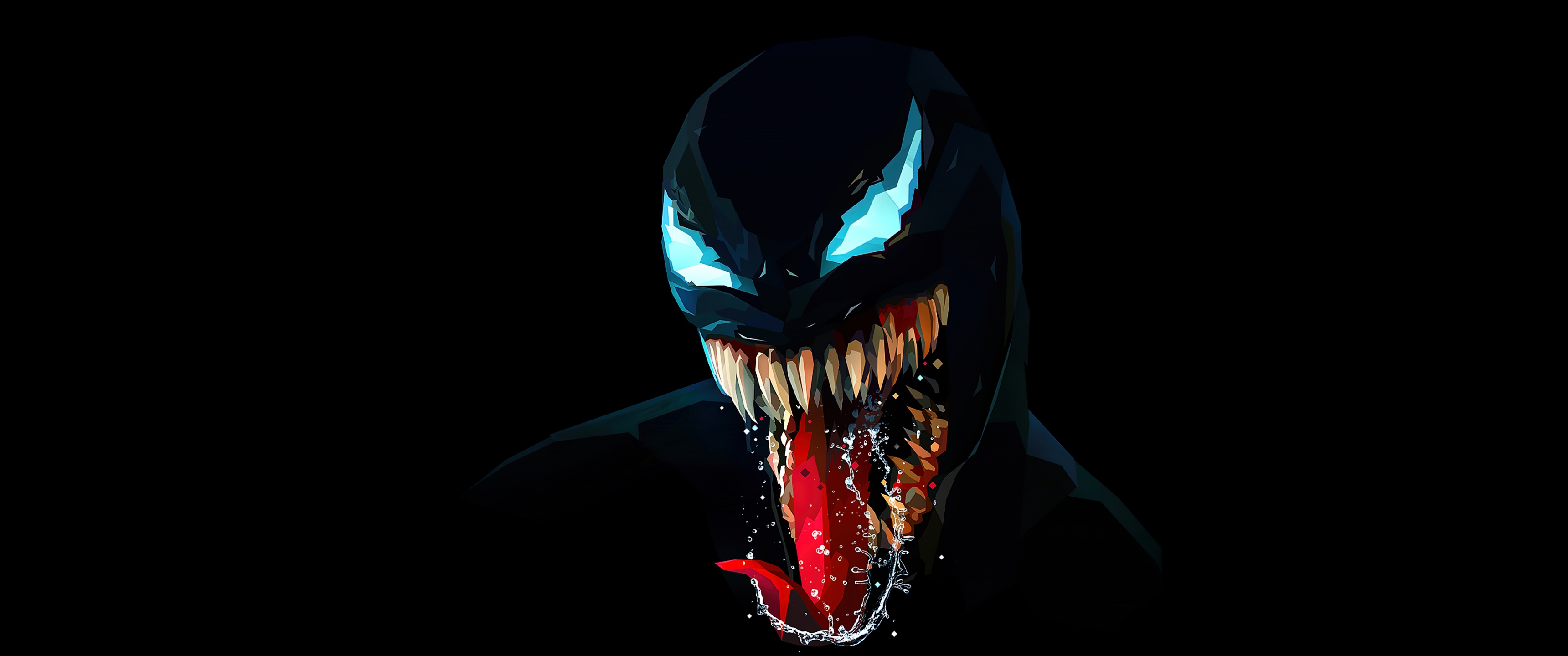 Venom Wallpaper 4K, Low poly, AMOLED