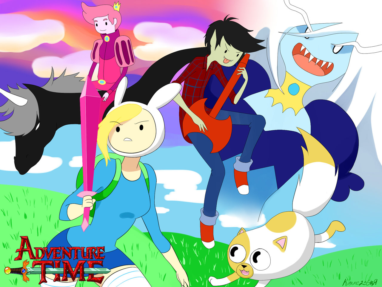 Adventure Time with F and C time with Fionna and Cake fã Art