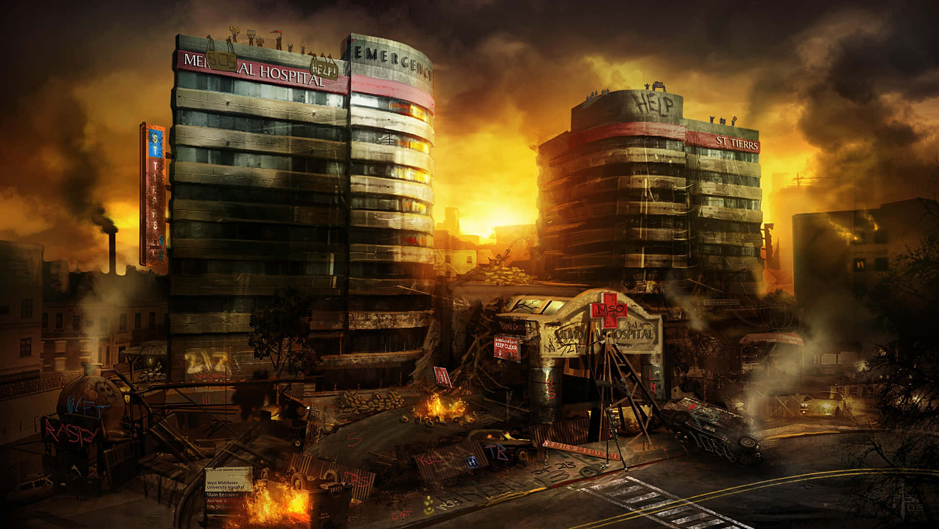 Download Burning City Background