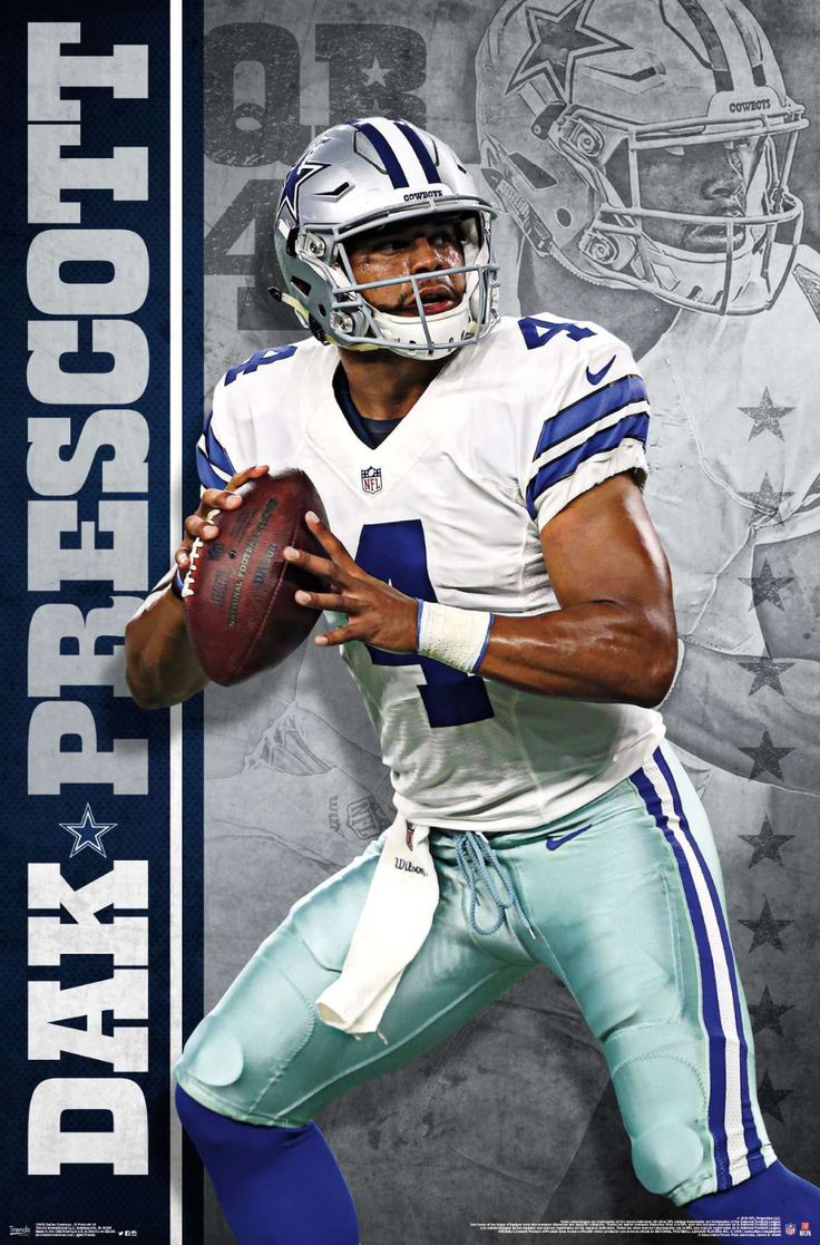 NFL Dallas Cowboys Prescott 16 Poster. Dallas cowboys, Nfl dallas cowboys, Cowboys