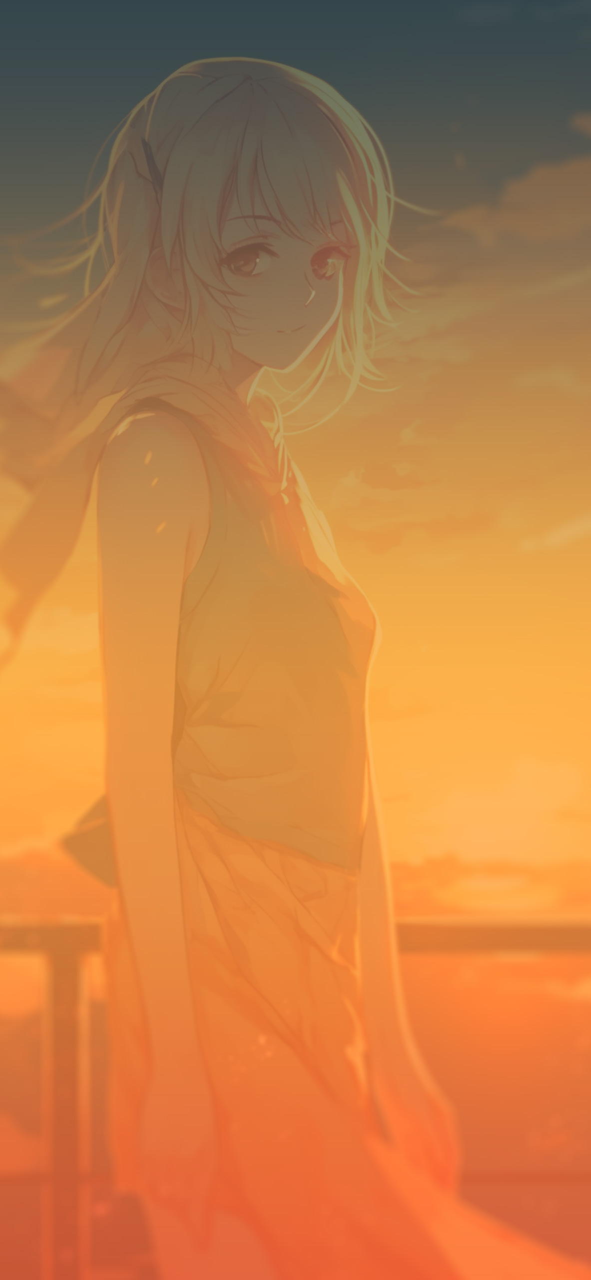 Anime Girl & Sunset Wallpaper Aesthetic Wallpaper 4k