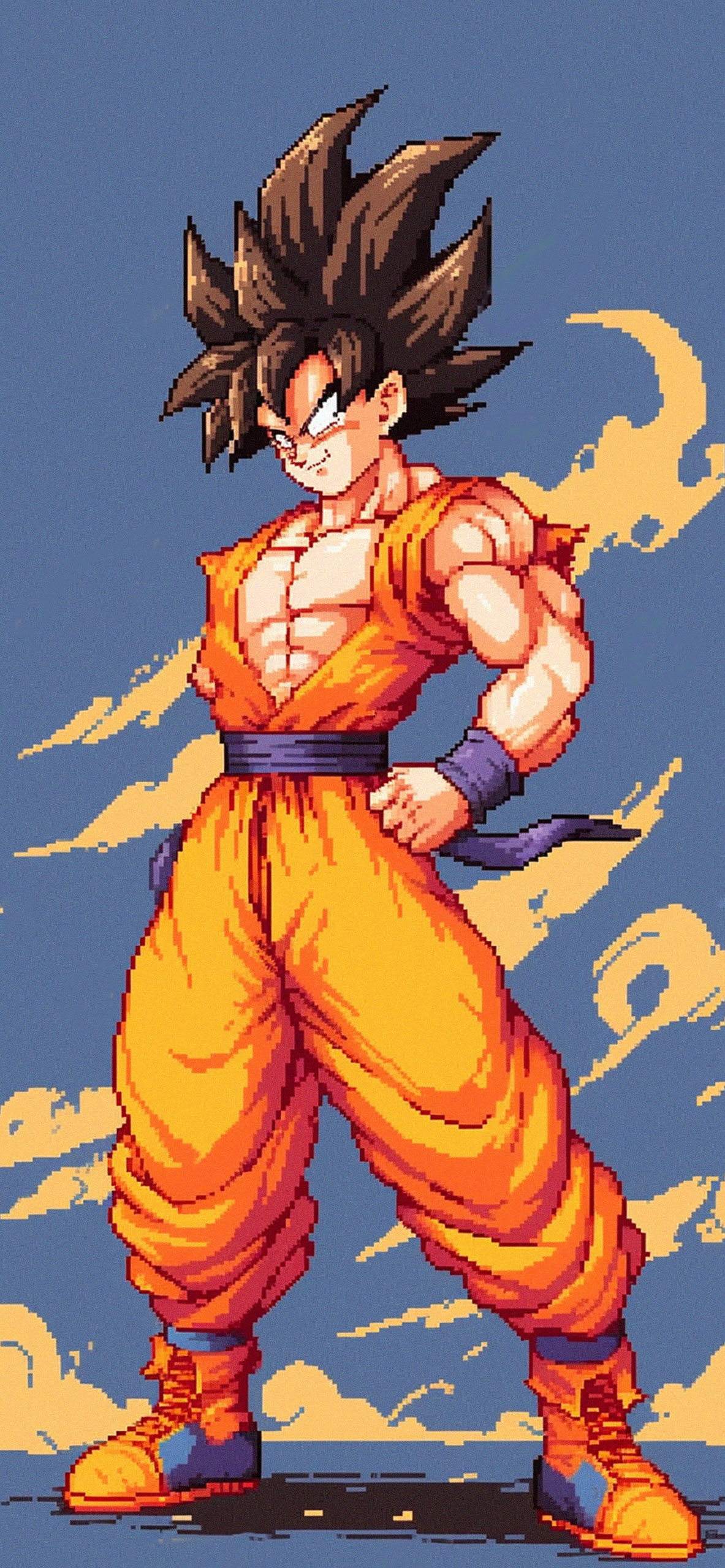 Pixel Goku Vintage Art Wallpaper