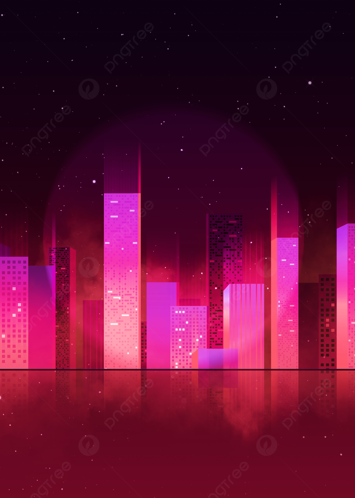 Pink Abstract Light And Shadow Neon City Background Wallpaper Image For Free Download