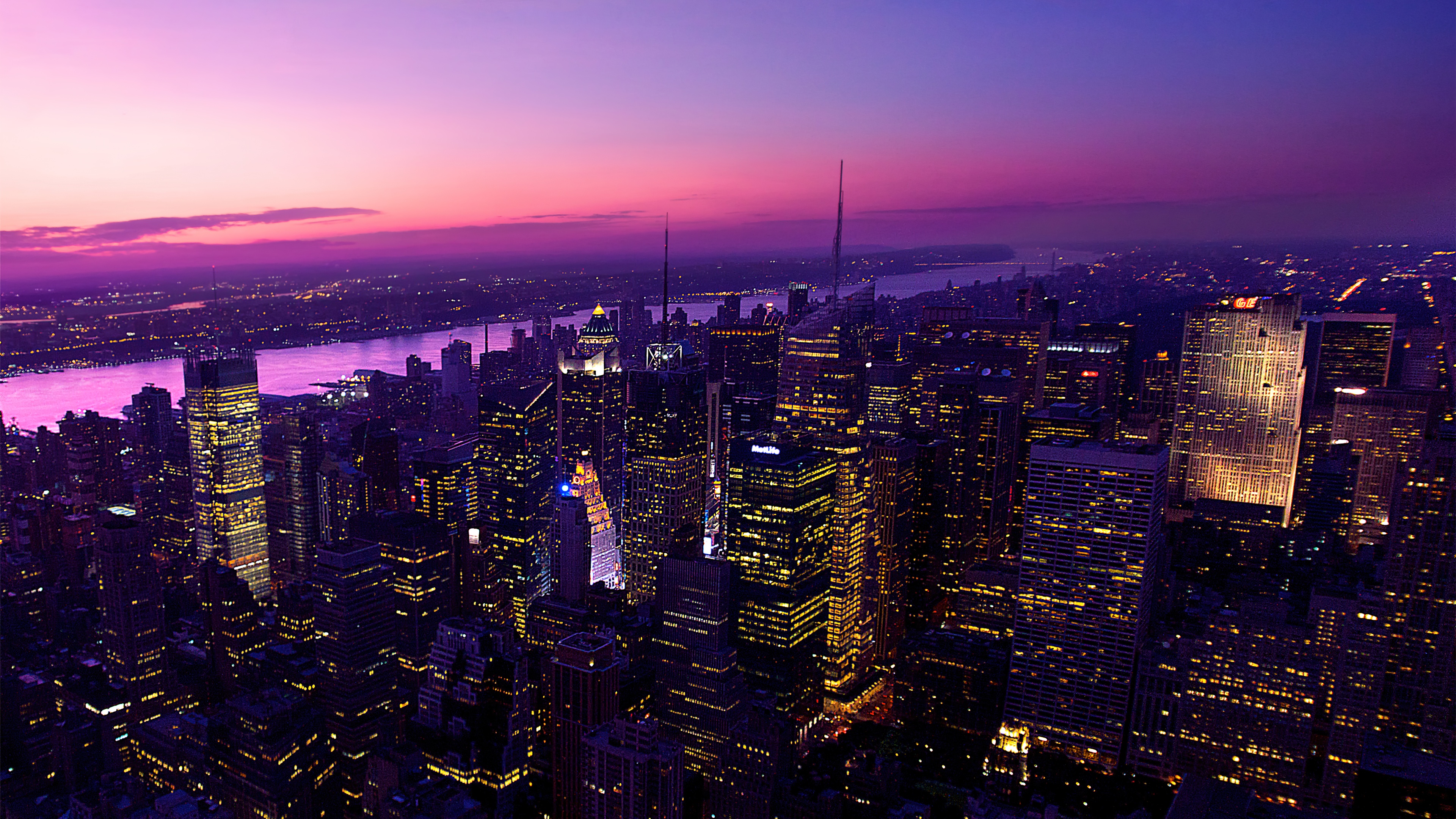 New York City Wallpaper 4K, Aesthetic, Twilight, Evening