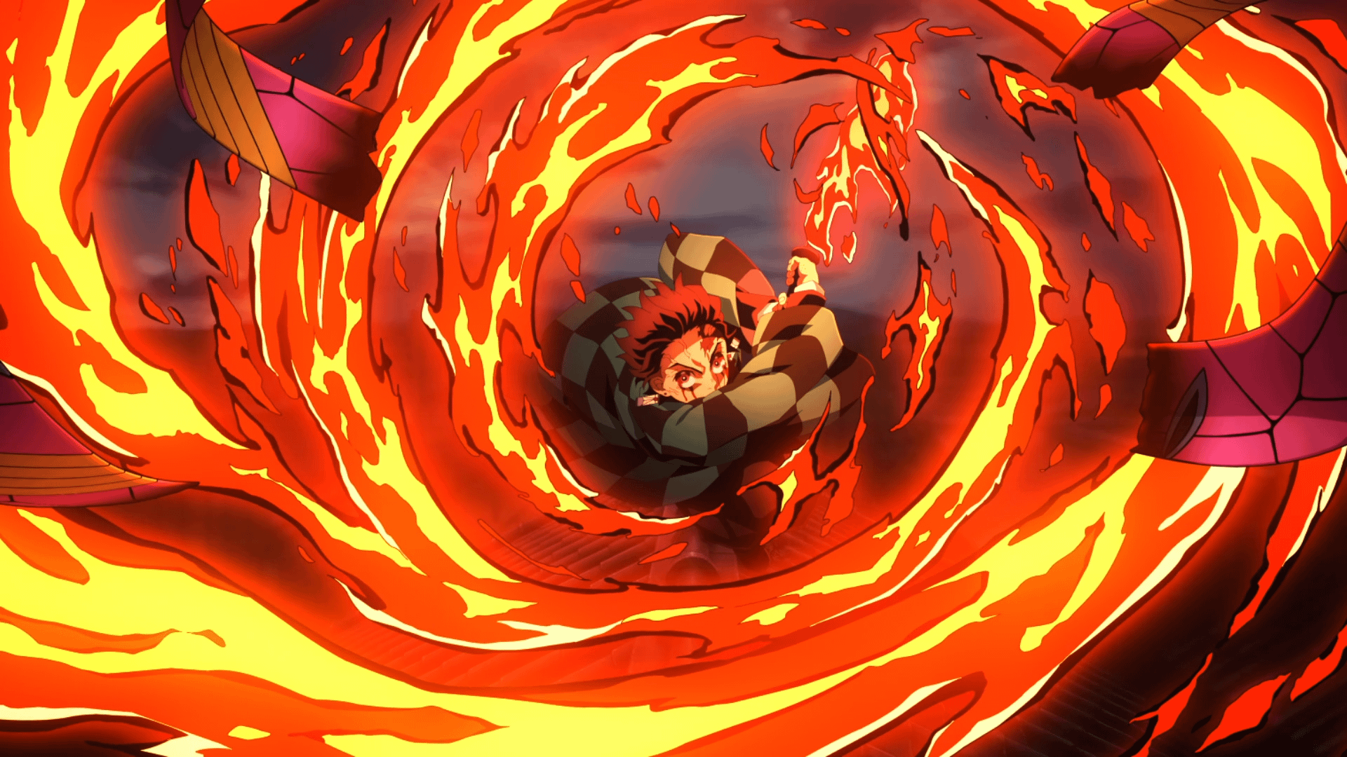 Tanjiro Sun breathing wallpaper 1920x1080