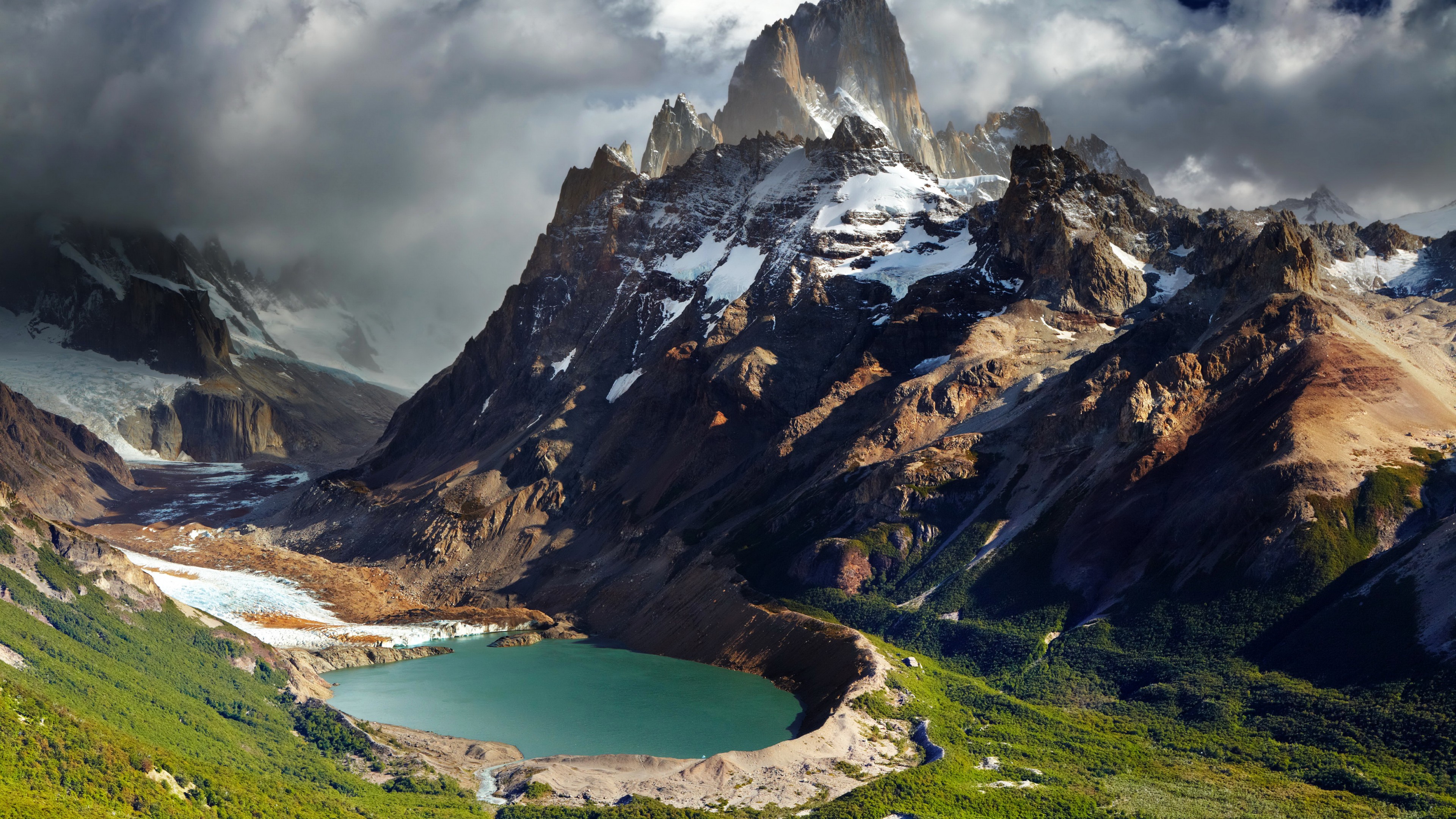 Wallpaper Patagonia, 5k, 4k wallpaper, Argentina, mountains, lake, OS