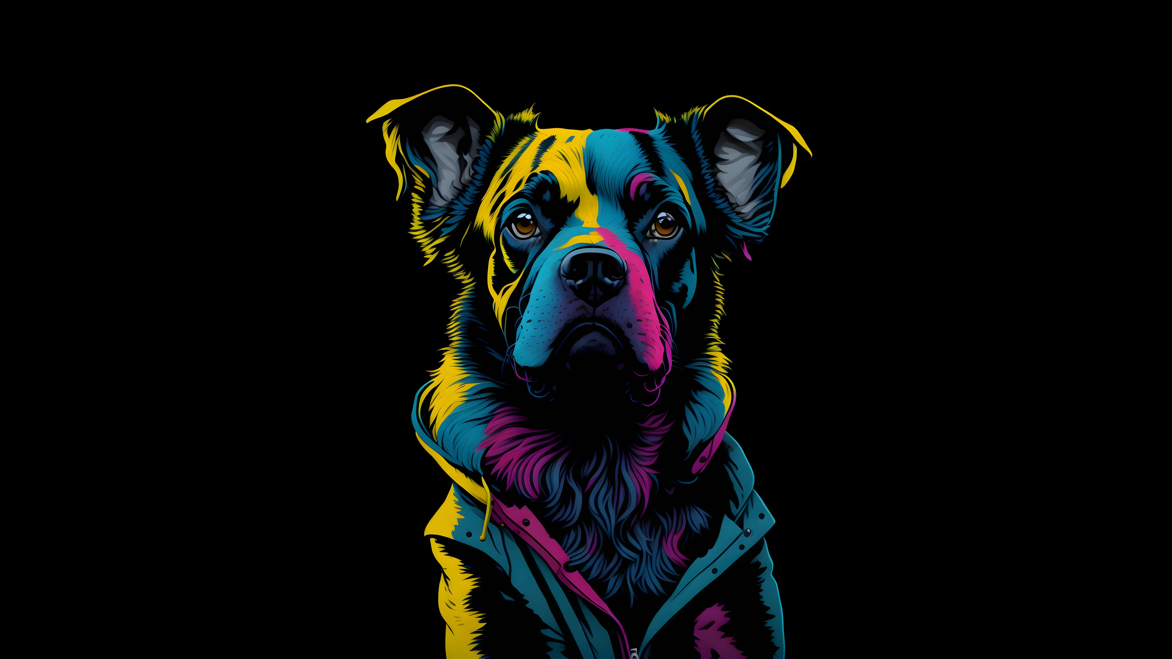 Dog Wallpaper 4K, Digital Art, AMOLED, 10K