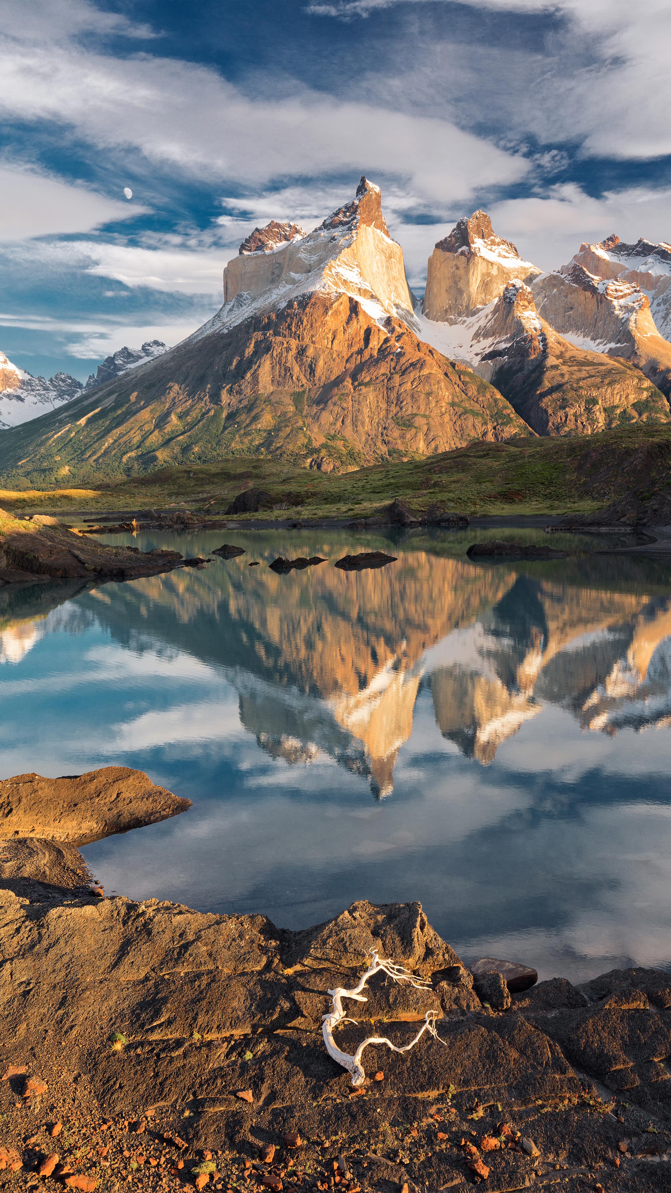Wallpaper Reflection, Patagonia, Jigsaw Puzzle, Cloud, Water, Background Free Image