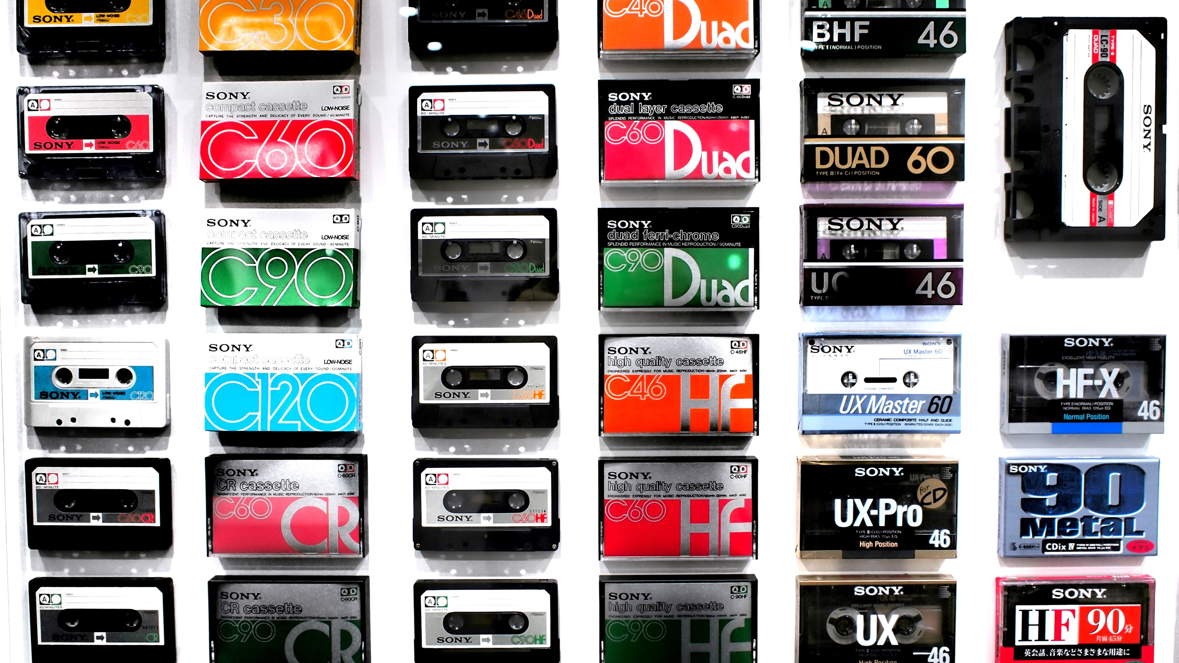 Wallpaper Sony cassette tapes collection 3840x2160 UHD 4K Picture, Image