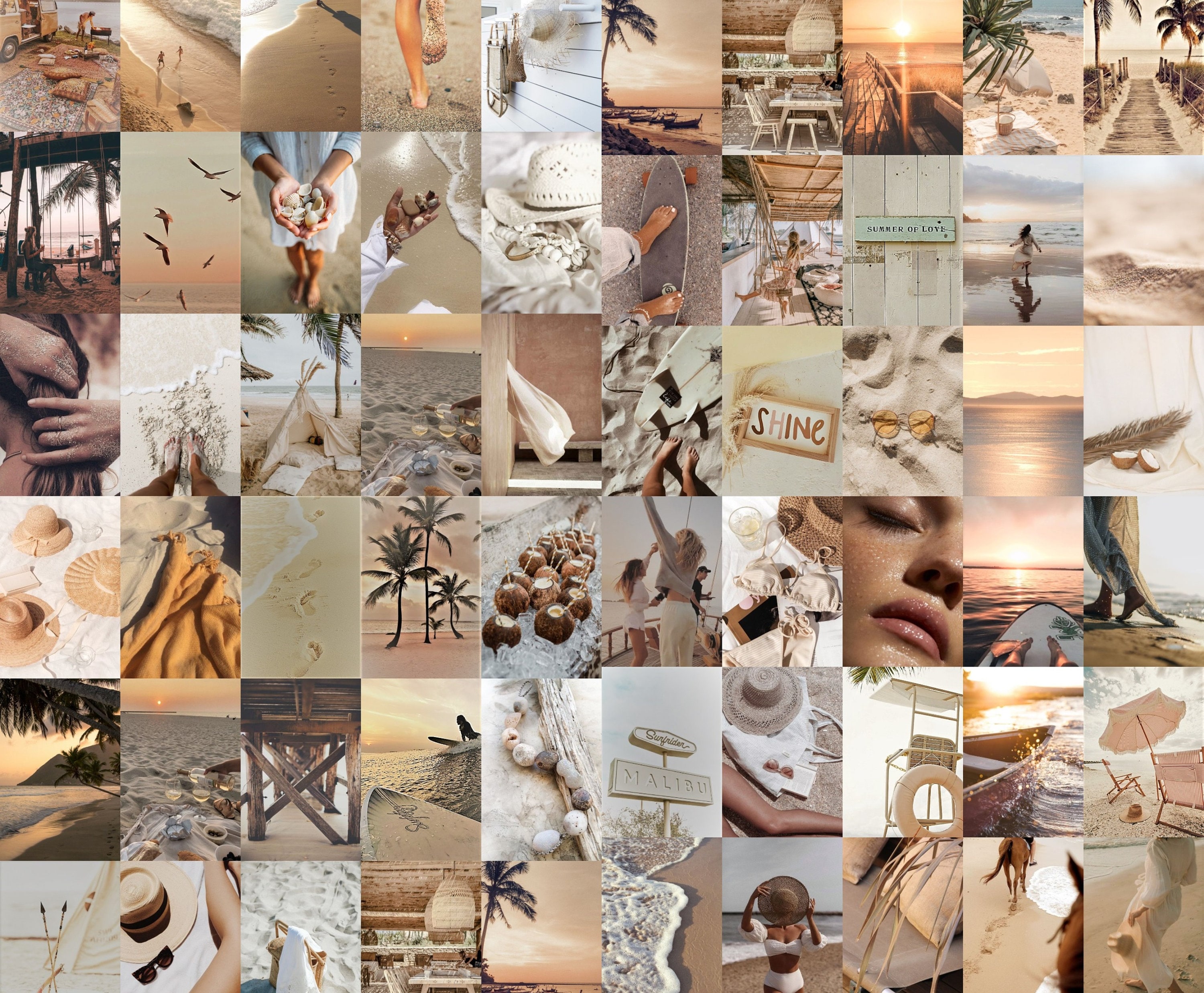 Beige Collage Kit Beach Aesthetic