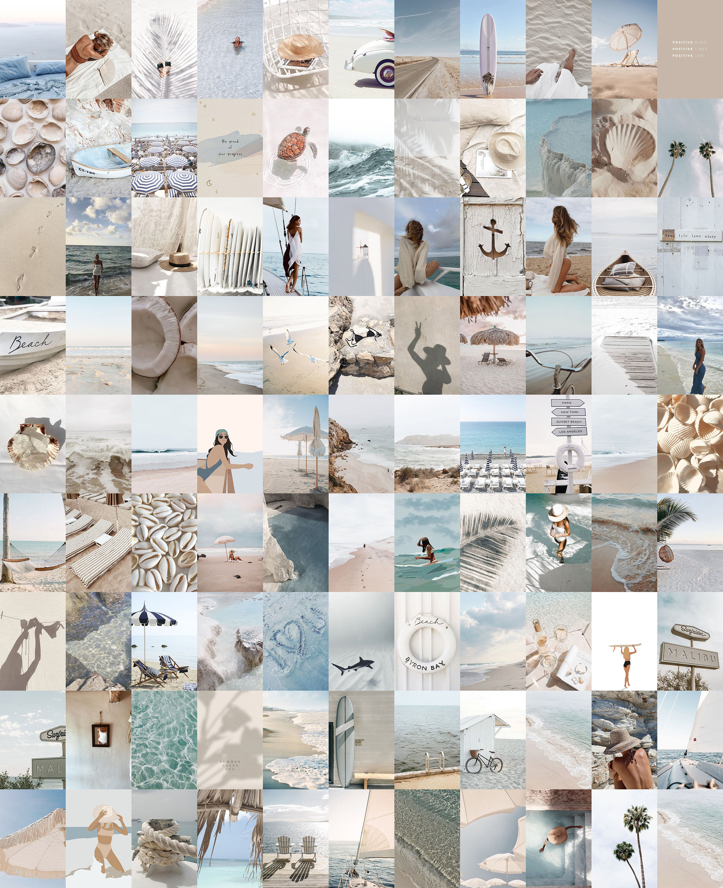 PCS Beige Beach Wall Collage Kit Summer Aesthetic