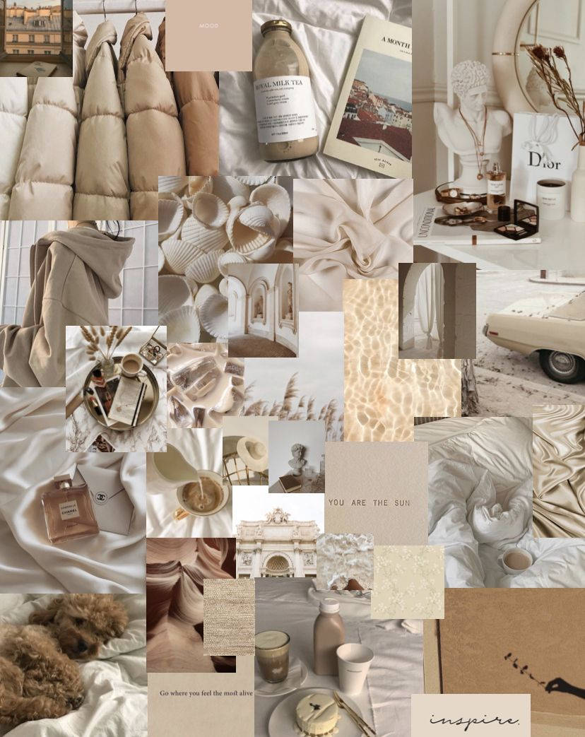 Download Drinks Beige Aesthetic Collage