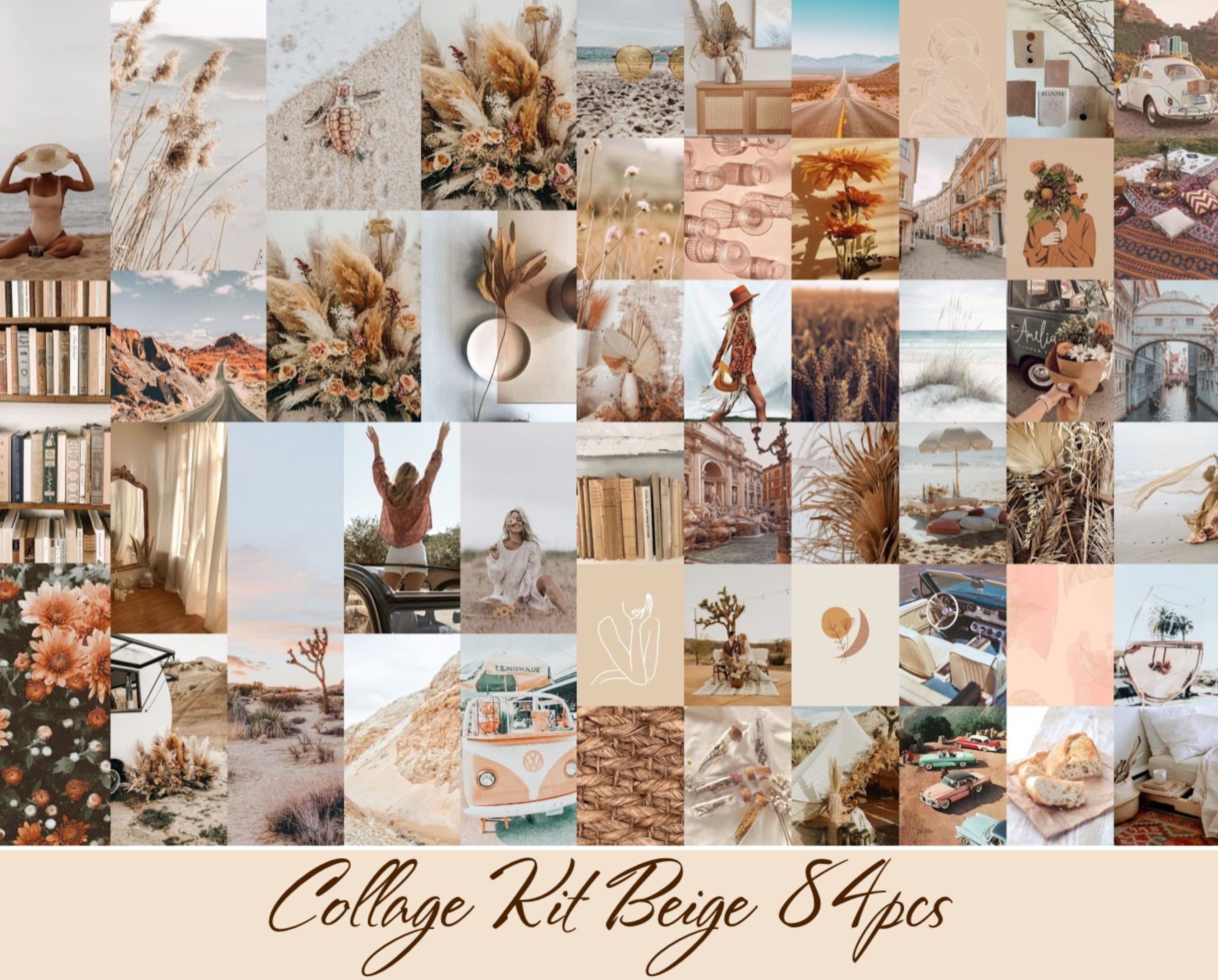 Photo Collage Kit Beige Aesthetic Boho Collage Kit DIGITAL