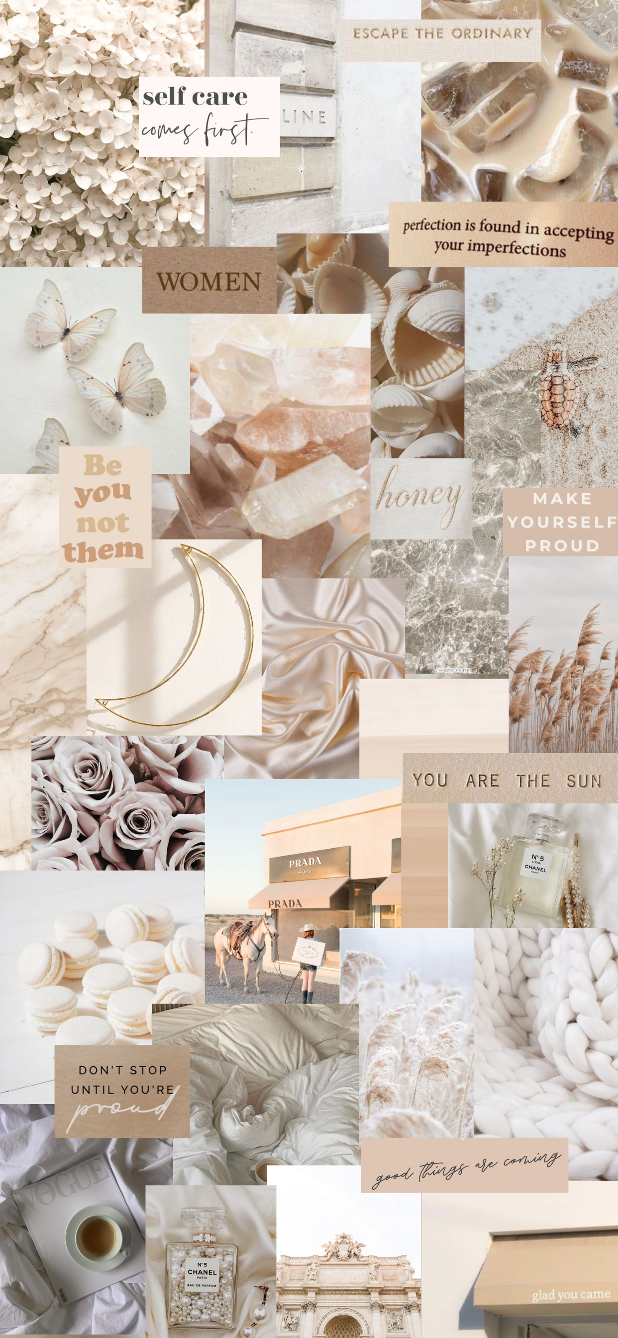 cream collage wallpaper. Pretty wallpaper iphone, Aesthetic iphone wallpaper, Aesthetic desktop wallpaper