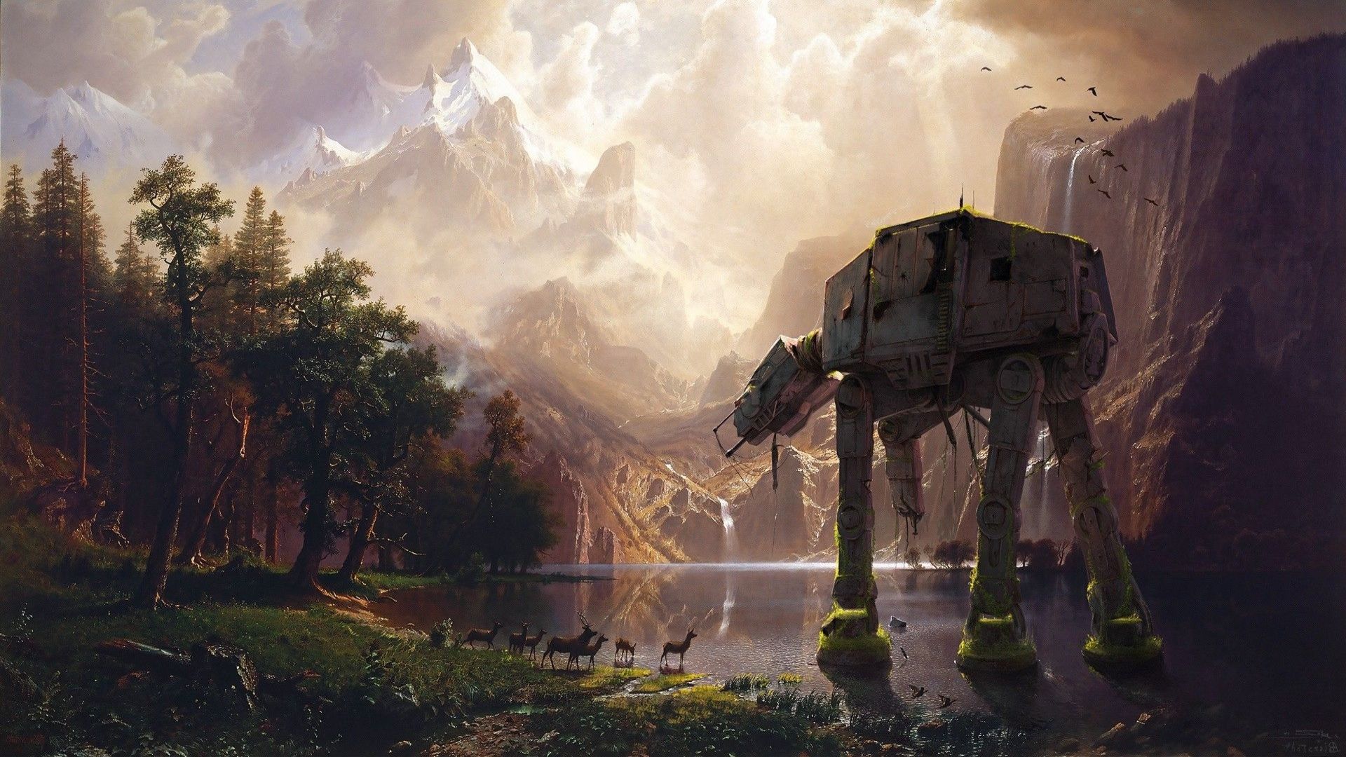 Stranded AT AT [1920x1080]. Star Wars Background, Landscape Wallpaper, Star Wars Concept Art