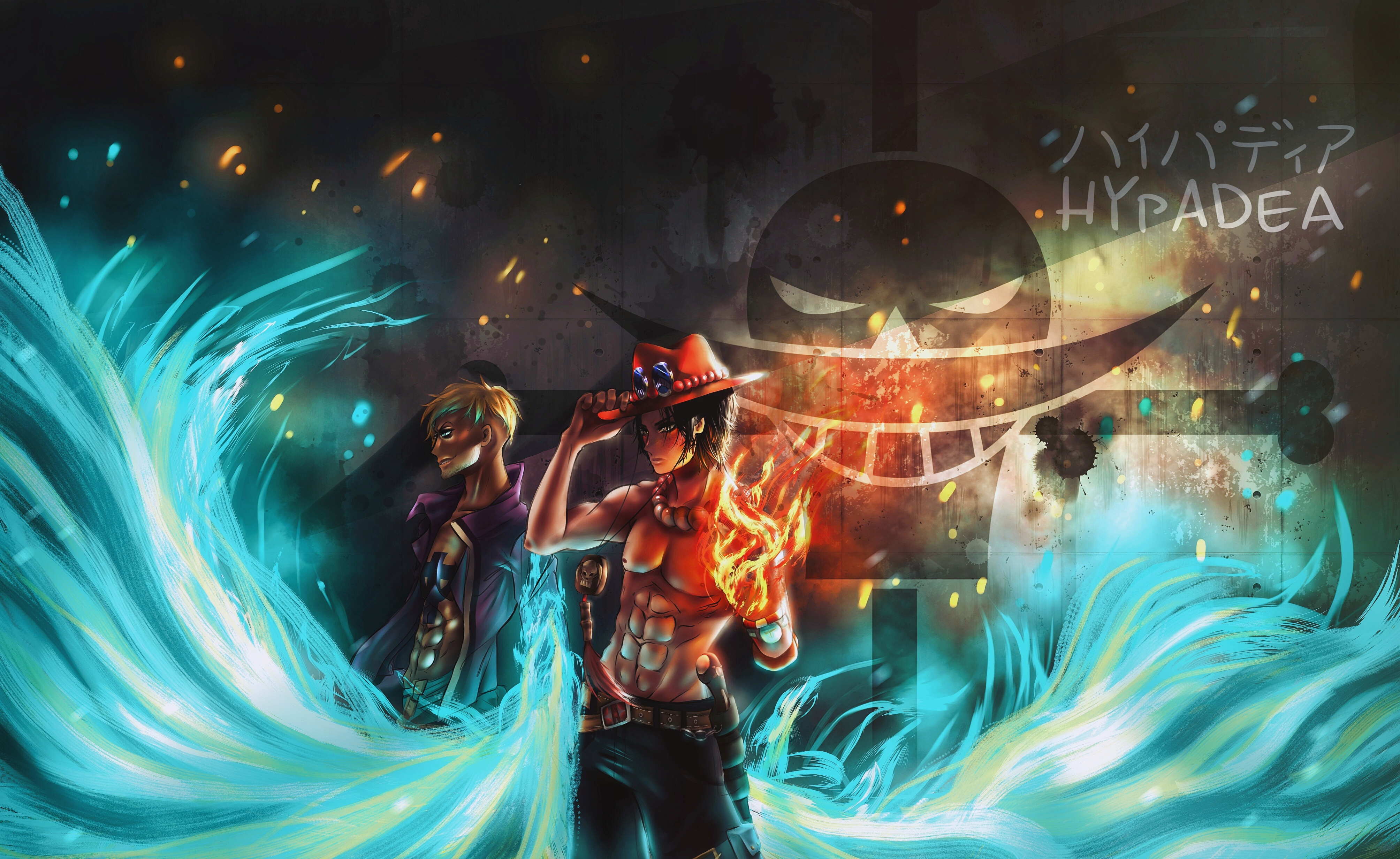 Found some old fanart I drew a while ago of Ace and Marco fighting side by side! (Insta: hypadea c:)