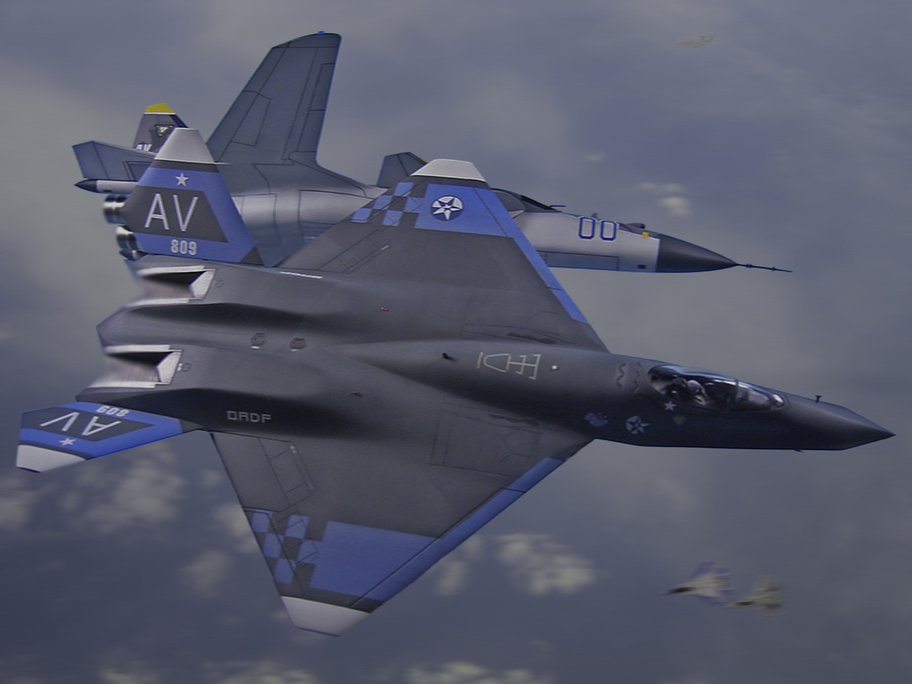 Picture Airplane YF 23 Black Widow & Su 47 Aviation