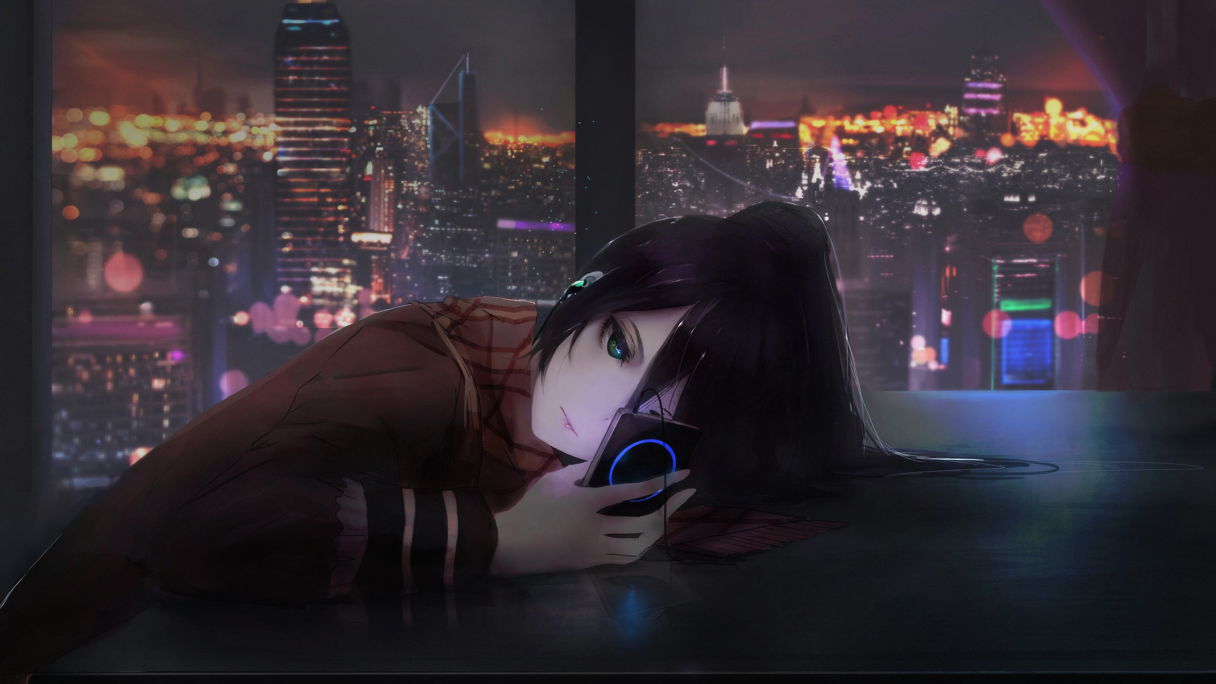 Anime Girl Using Phone, HD Anime, 4k Wallpaper, Image, Background, Photo and Picture