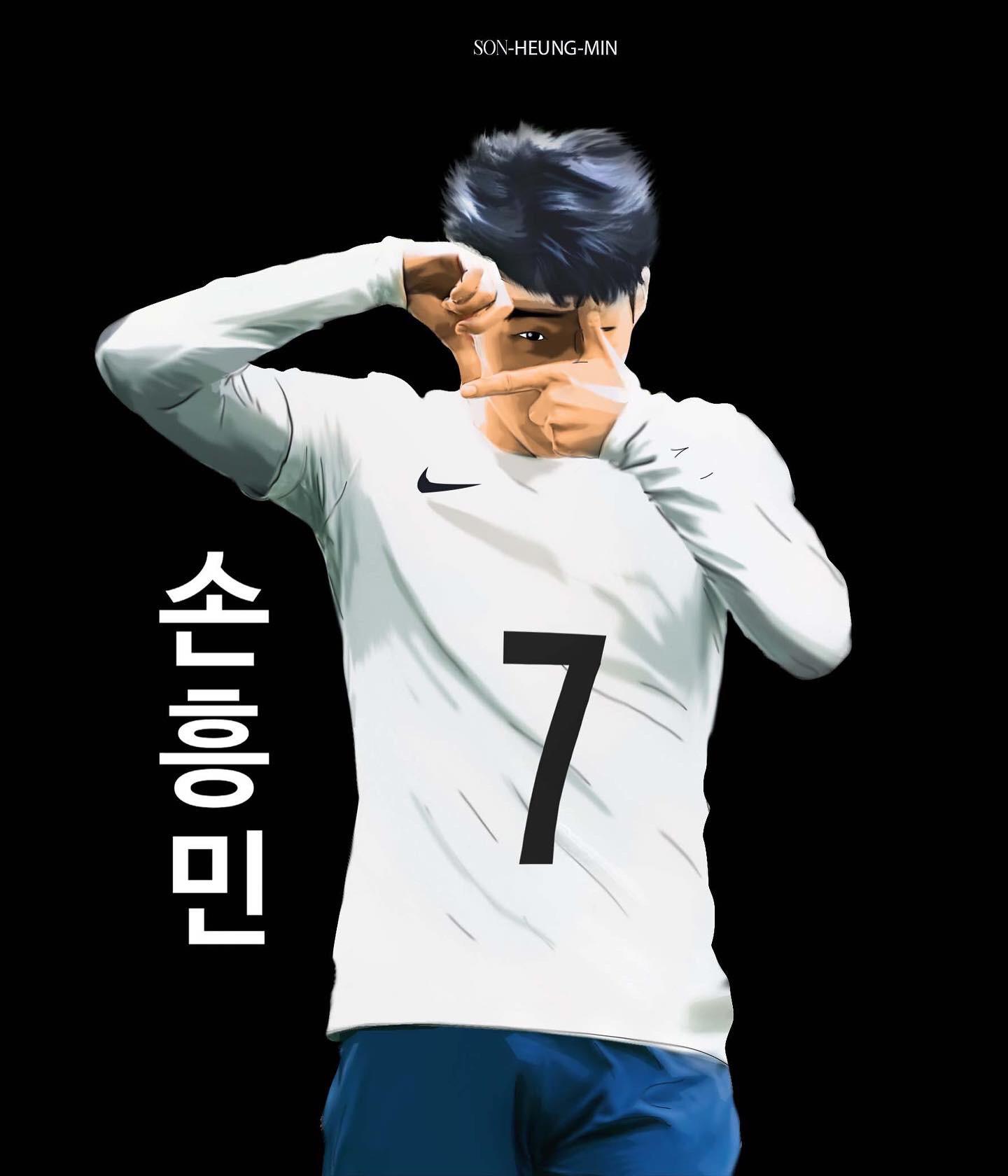 Digital painting on Son Heung Min A football Fan art