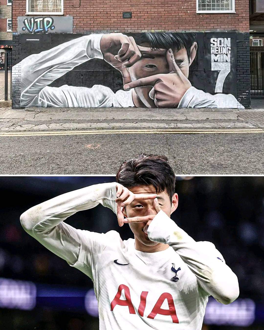Son Heung Min mural. London