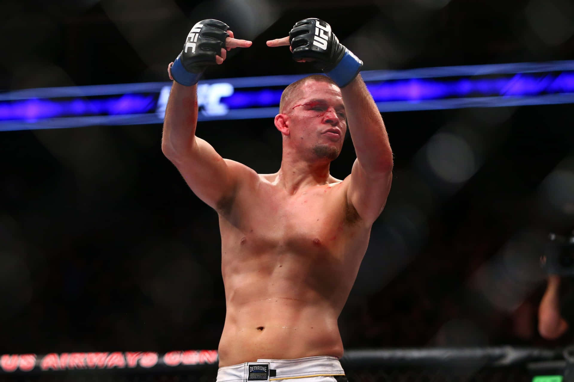 Download American Athlete Nate Diaz Middle Finger Wallpaper