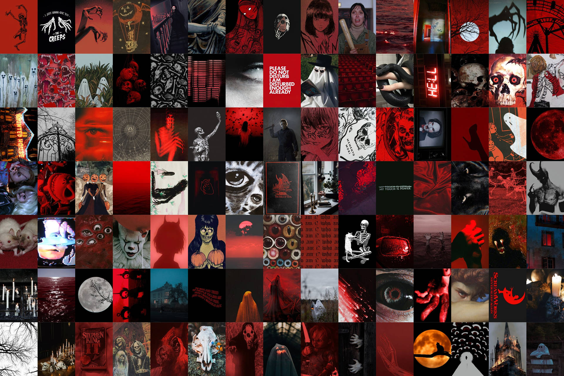 Download Red Halloween Grunge Collage Wallpaper