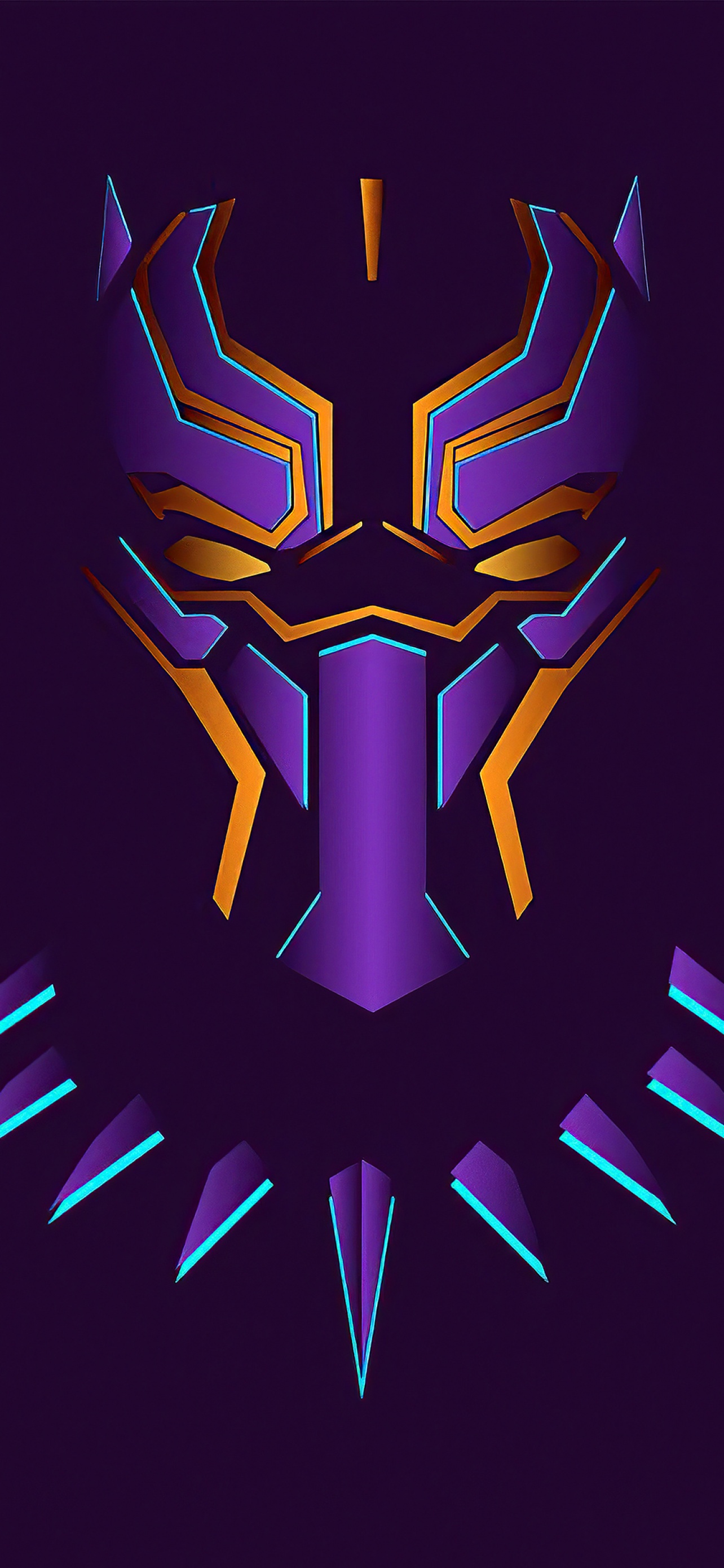 Black Panther Wallpaper 4K, Purple background, Minimal art
