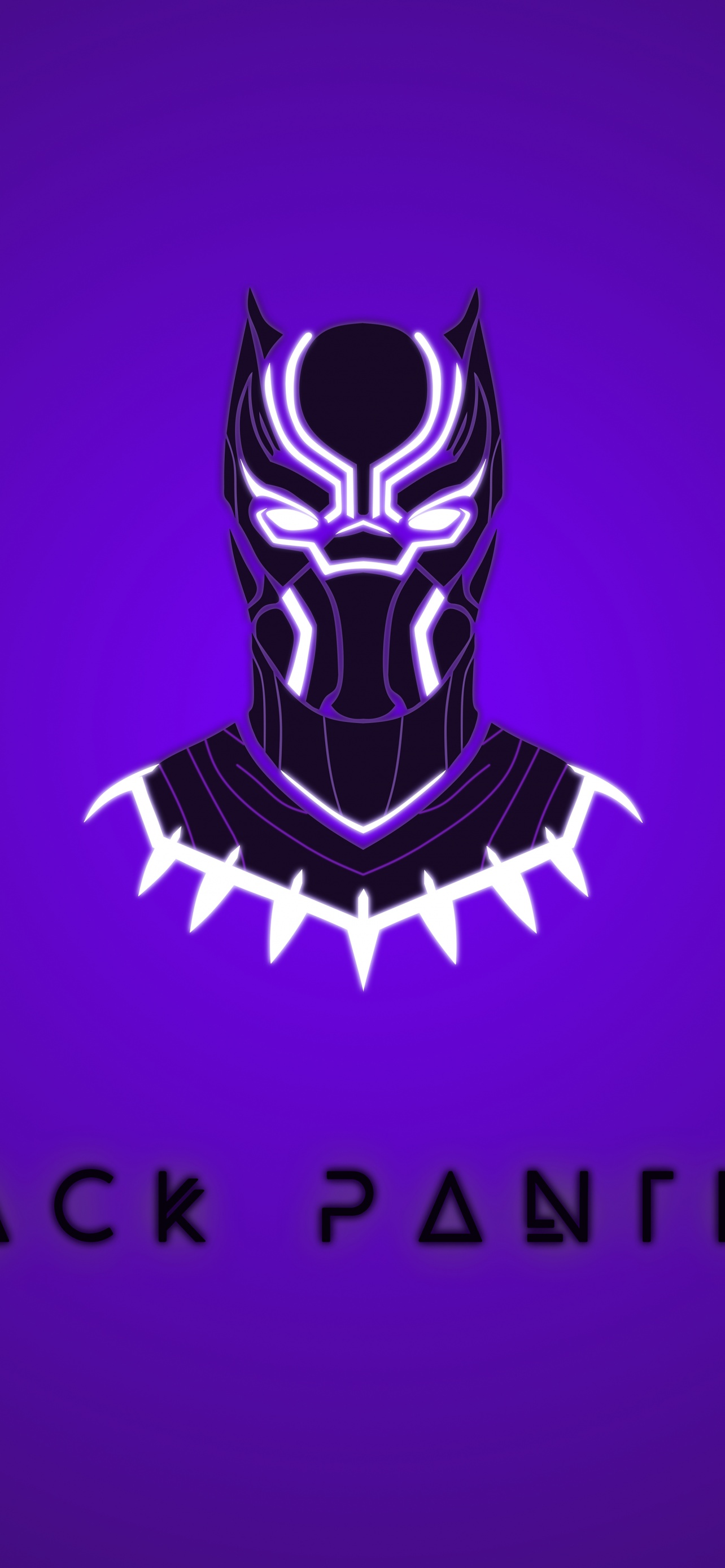Black Panther Minimal Purple Wallpaper 8K