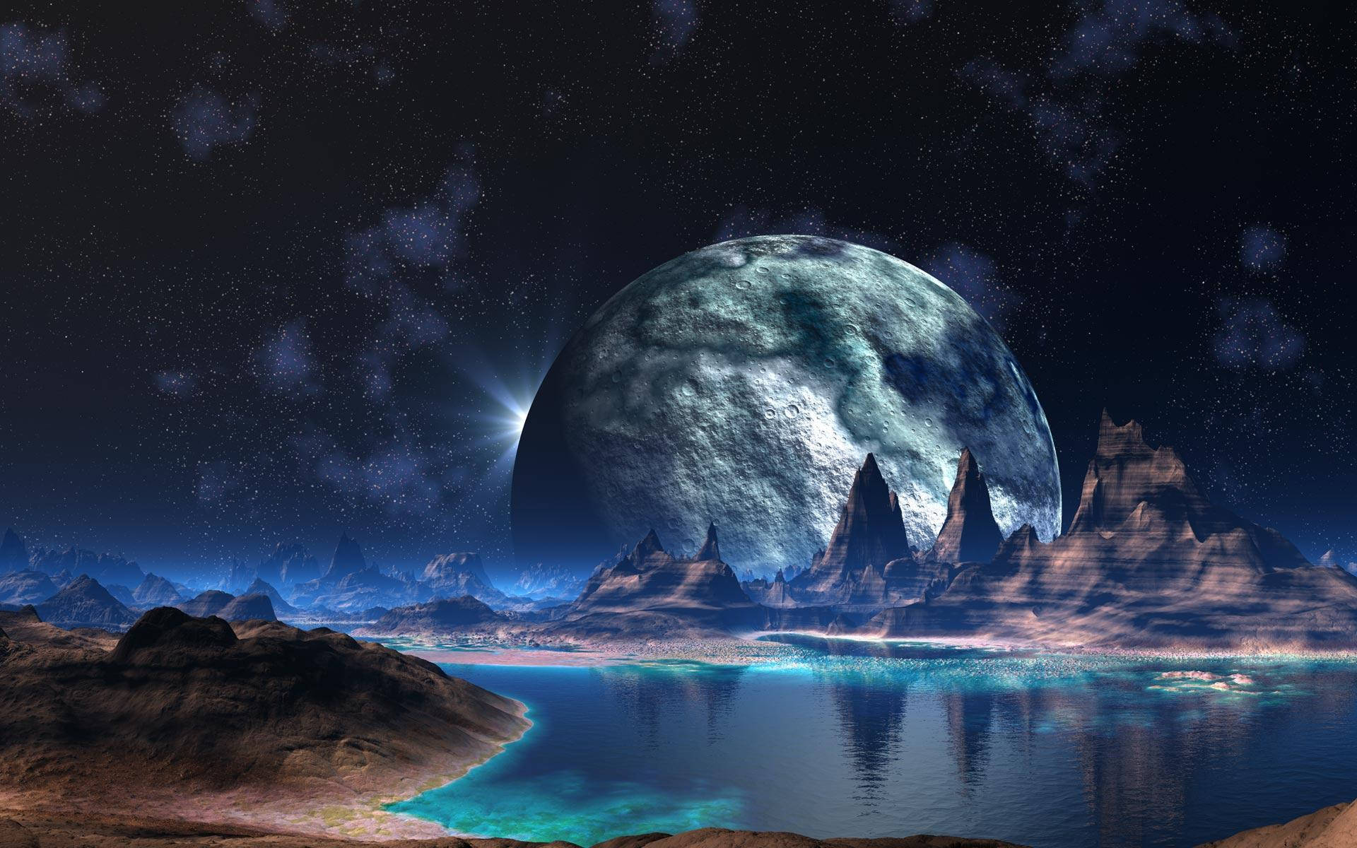 Download Moon From Planet View Cool Pc Wallpaper