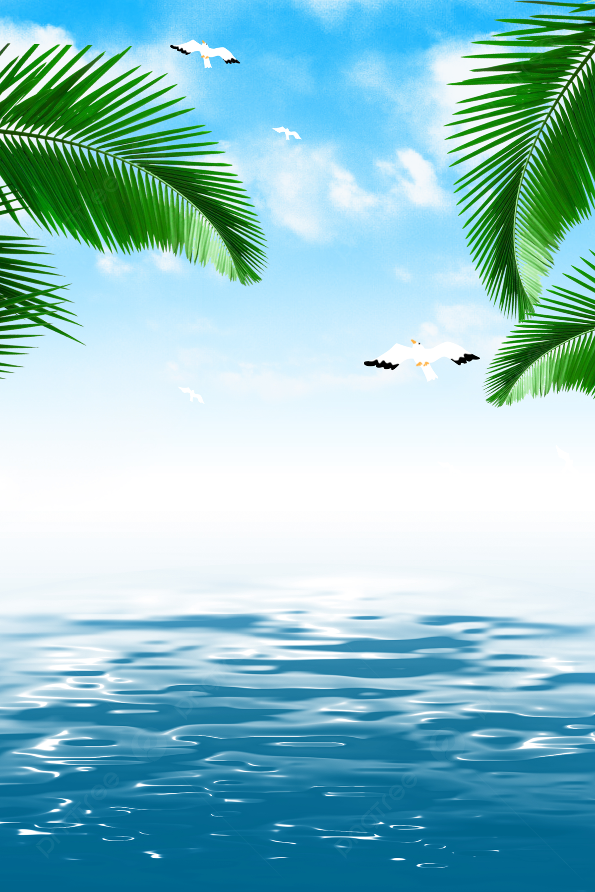 Calm Sea View In Summer Background Wallpaper Image For Free Download