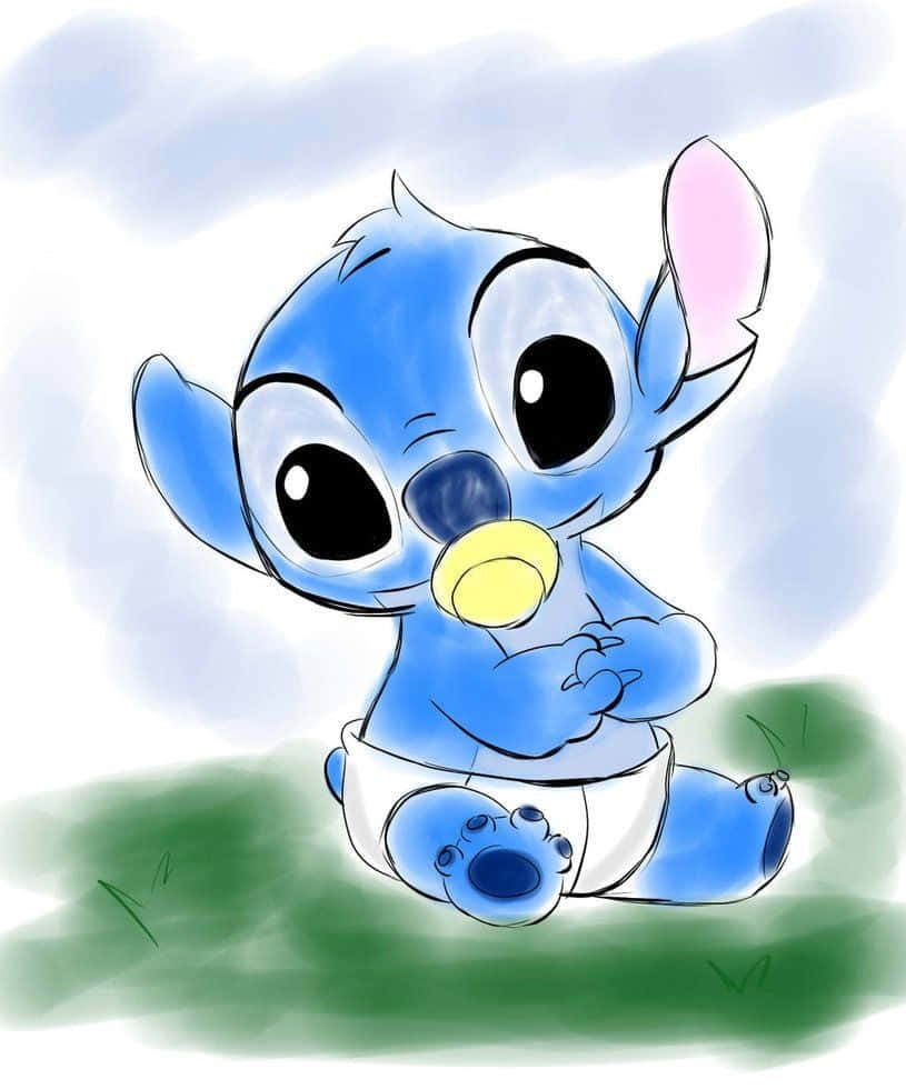 Download Cuddle up with Cute Baby Stitch! Wallpaper