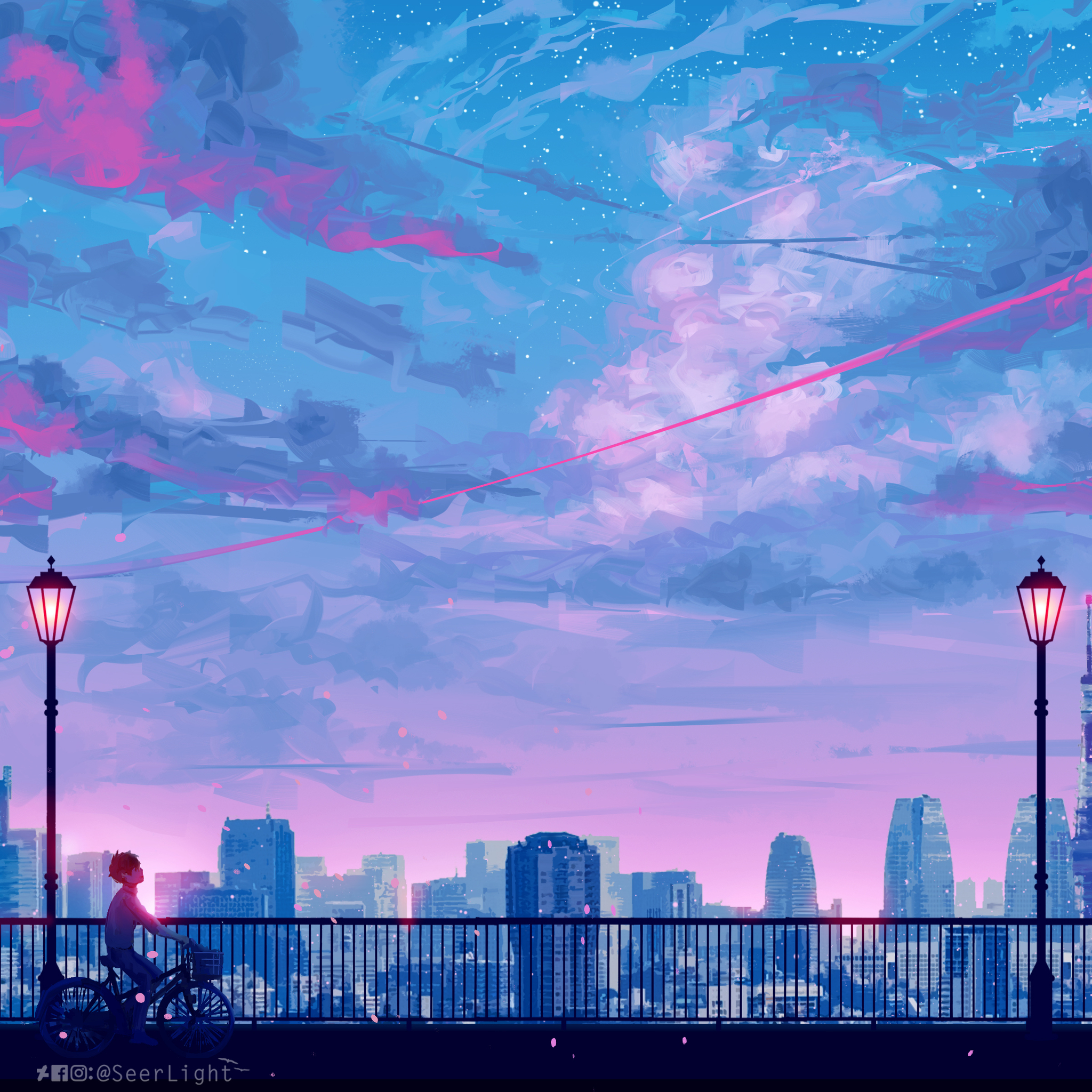 Anime Cityscape Landscape Scenery 5k iPad Air HD 4k Wallpaper, Image, Background, Photo and Picture