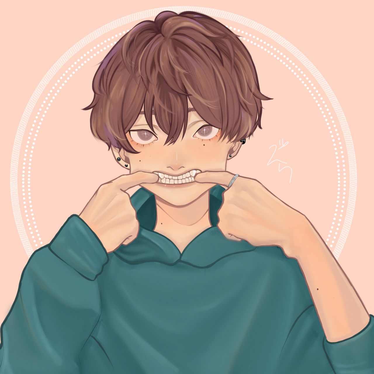 Download wallpaper 1280x1280 boy, smile, grin, anime ipad, ipad 2, ipad mini for parallax HD background