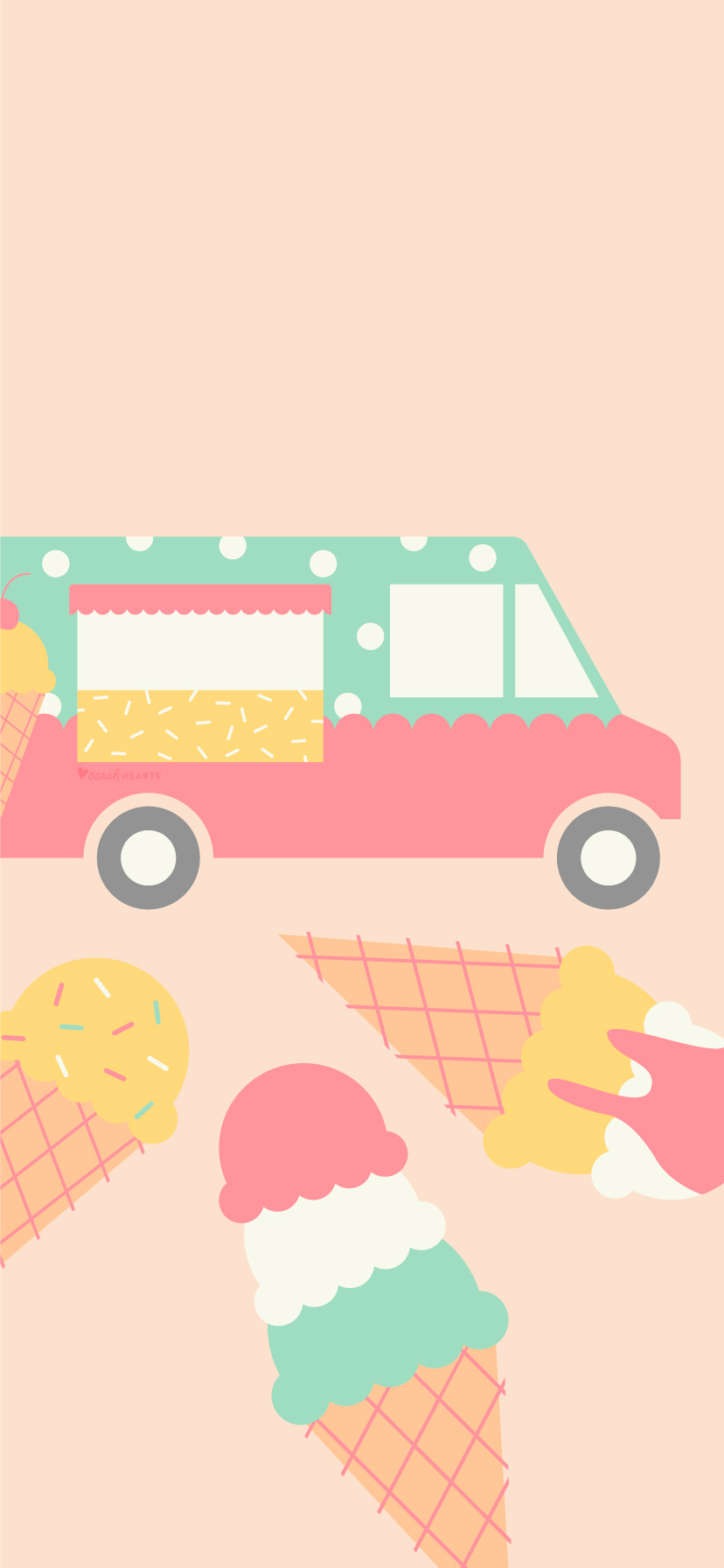 July 2020 Ice Cream Truck Calendar Wallpaper