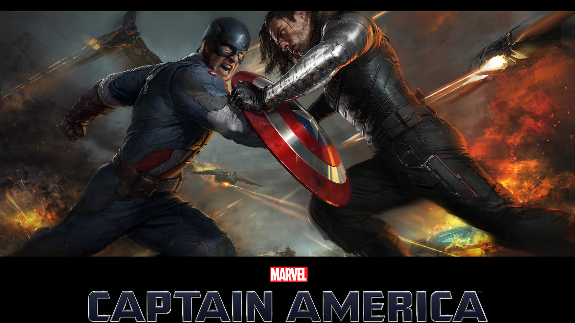 Captain America: The Winter Soldier fight in movie Desktop wallpaper 1920x1080
