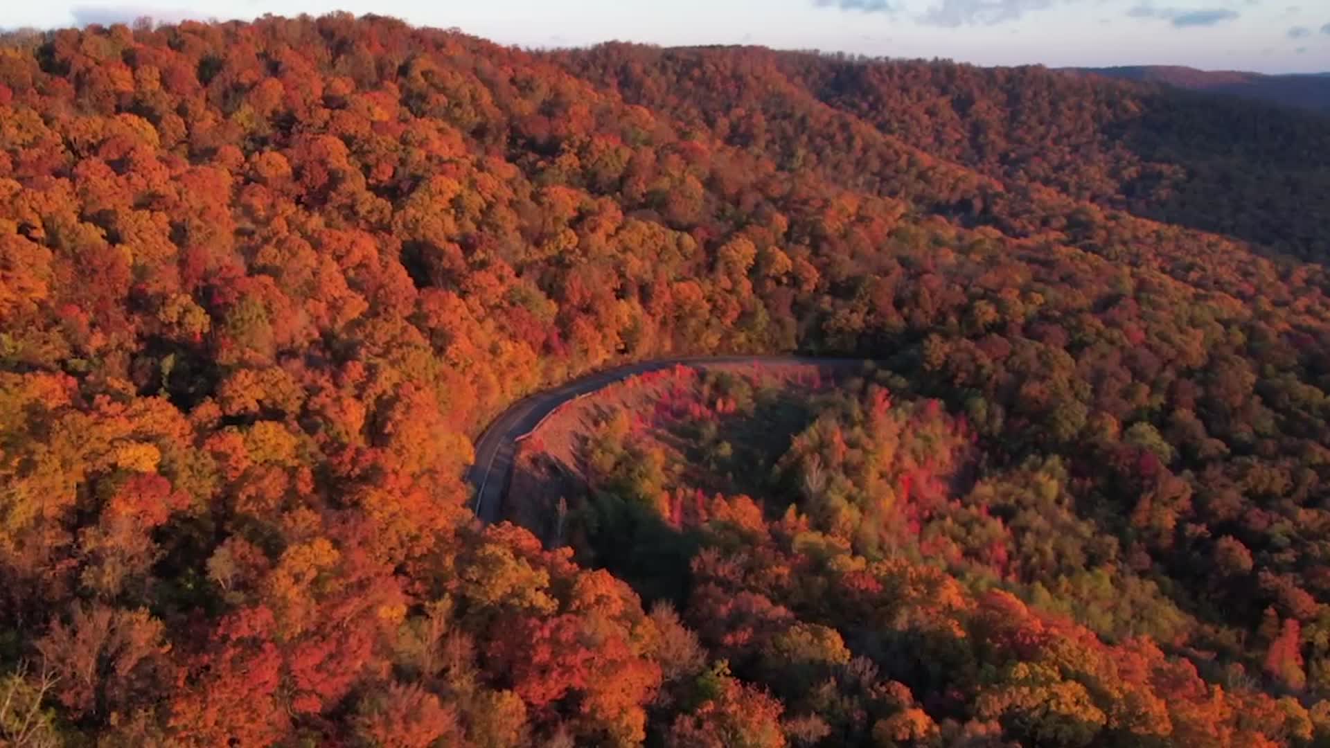 Drone Captures Stunning Fall Colors in Arkansas from The Weather Channel