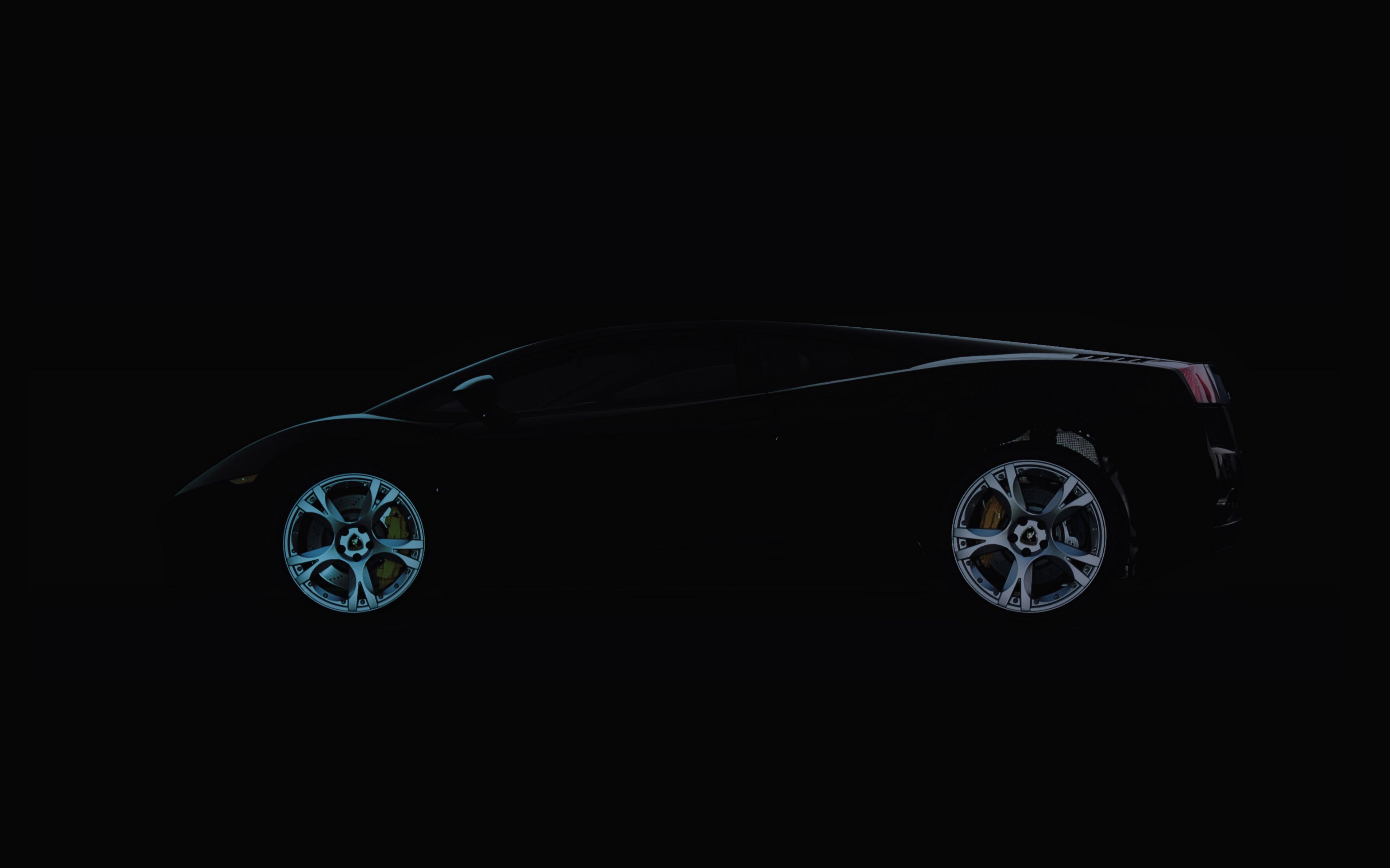 Download wallpaper 3840x2400 lamborghini, black, minimalism, side view 4k ultra HD 16:10 HD background