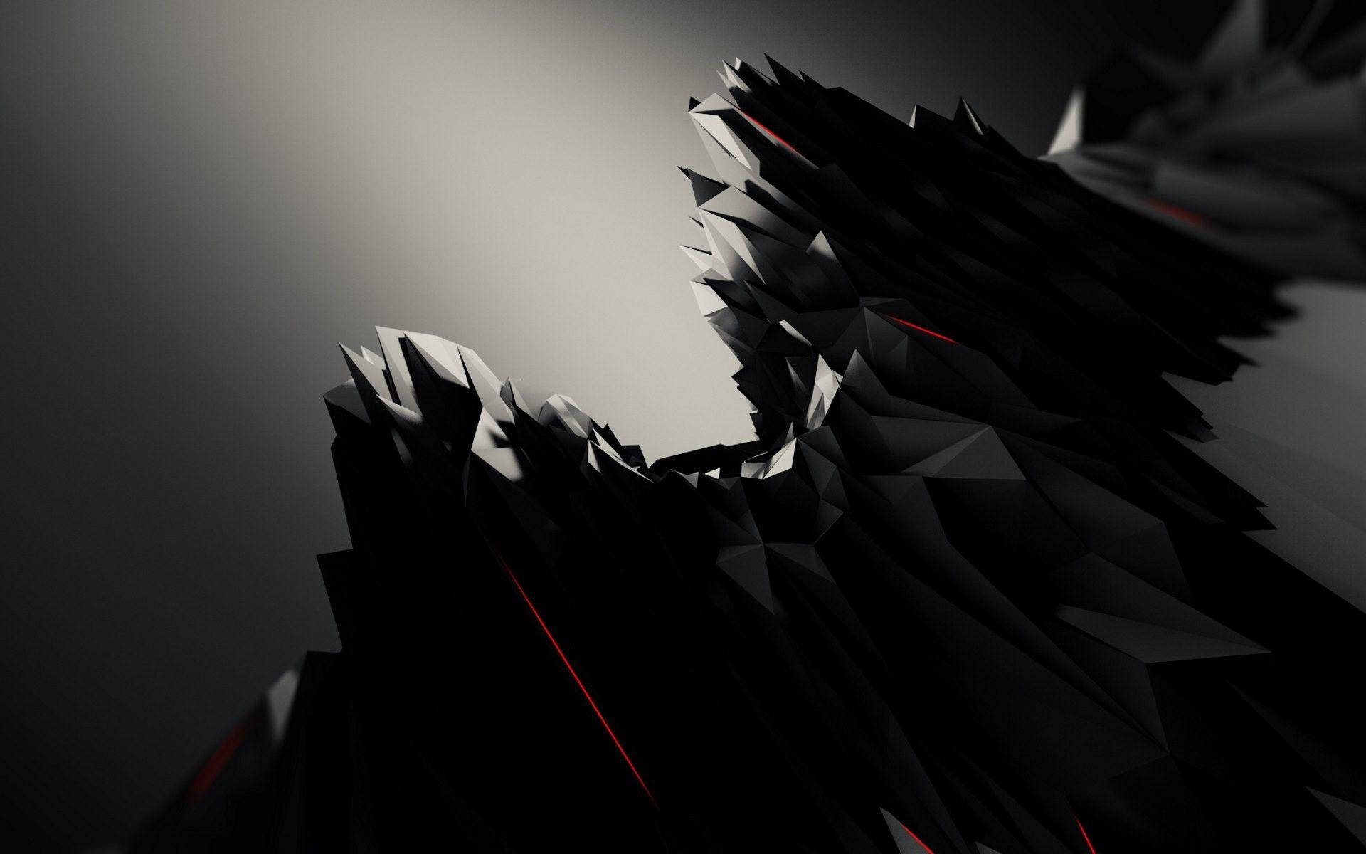 Download Graphic Design Black Polygonal Pattern Wallpaper