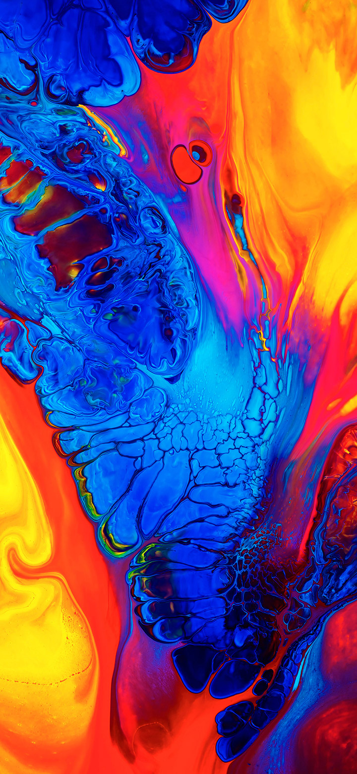 Blue Abstract Painting 4K Phone Wallpaper