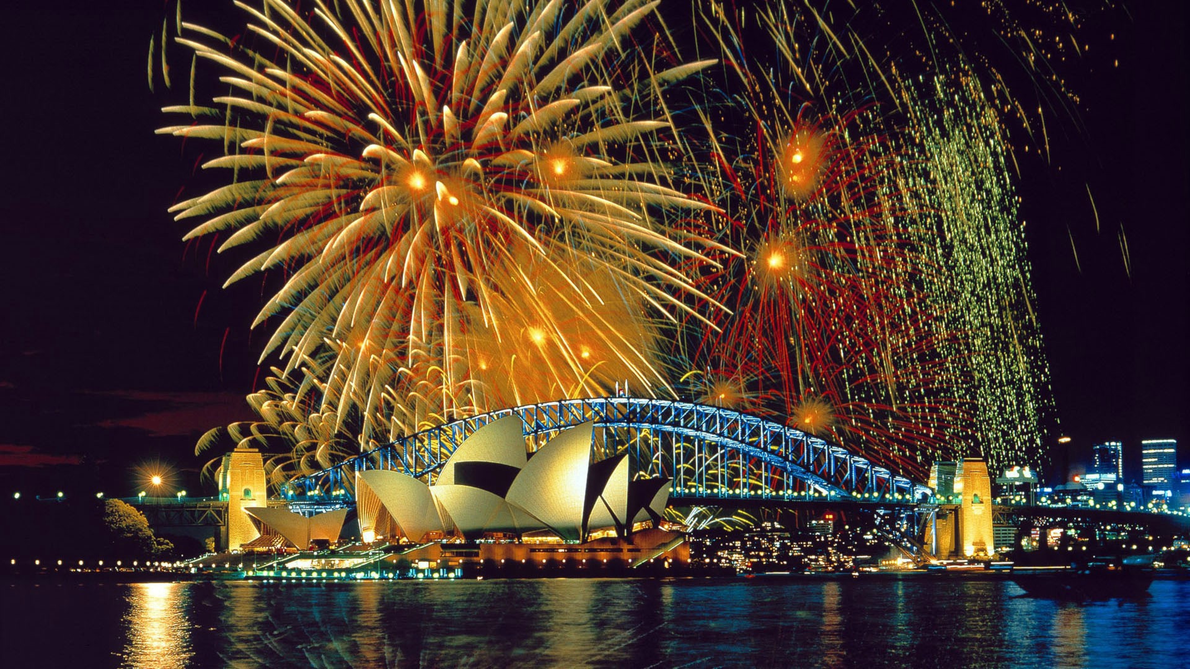 Sydney Harbor Bridge Fireworks HD Wallpaper 4K Ultra HD