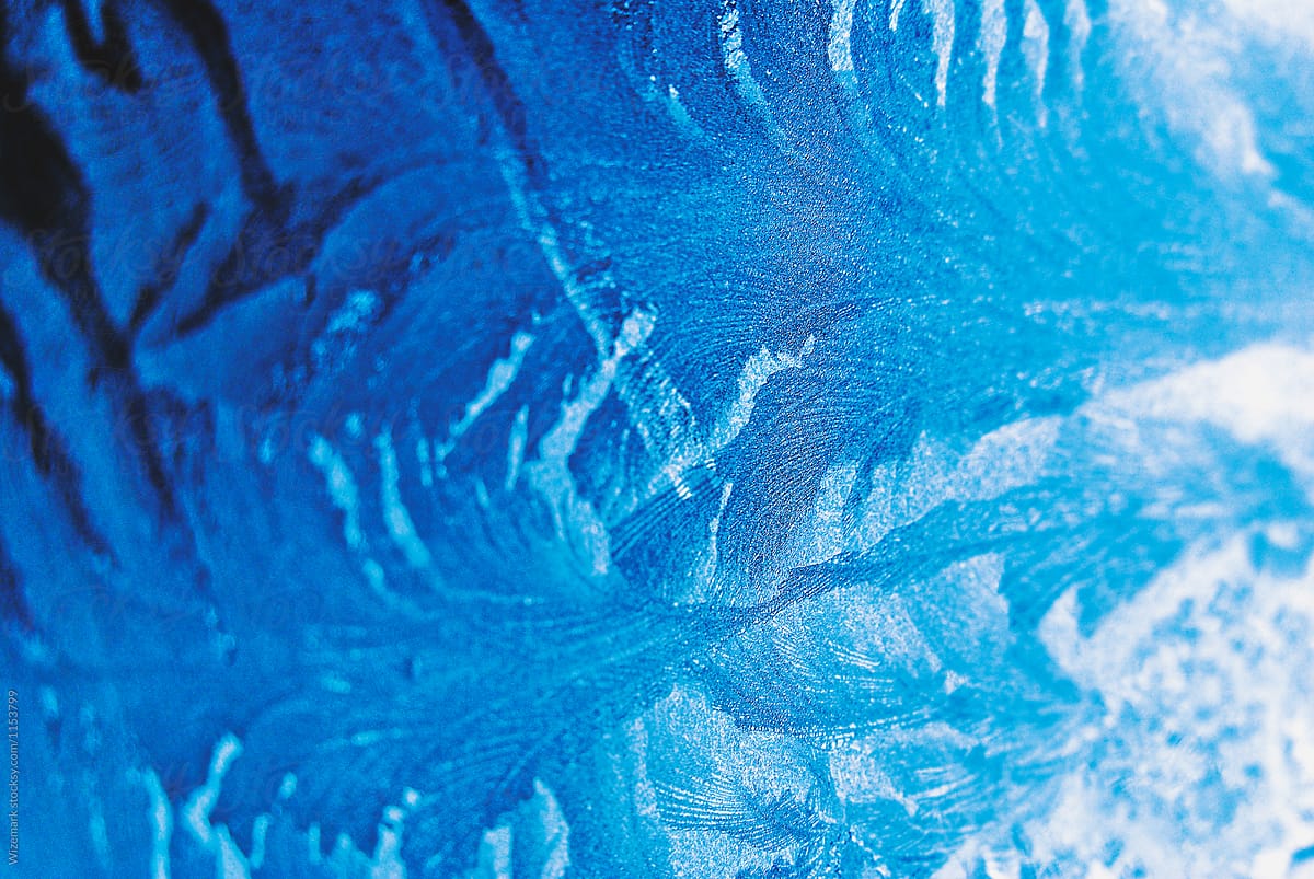 Beautiful Blue, Abstract Winter Frost Texture, Background; Frozen Window Glass- Stocksy