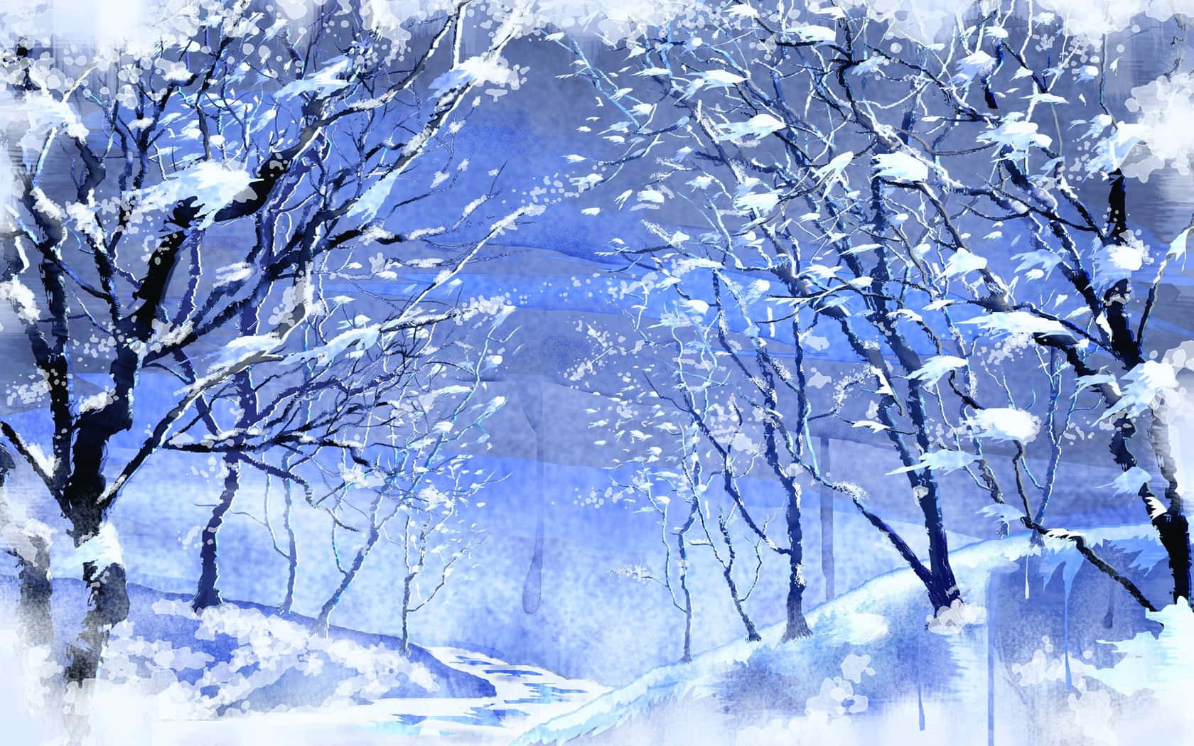 Download A stunning view of the snowy forest