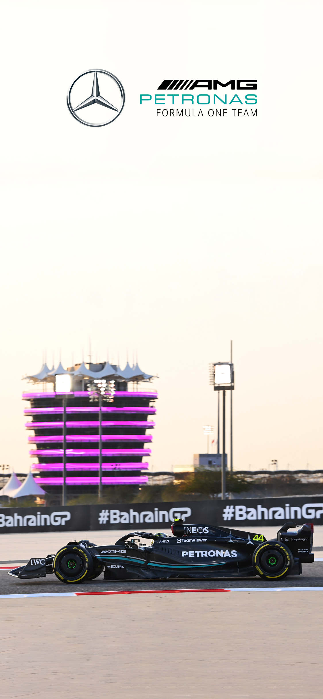 Lewis Hamilton Testing 2023 Wallpaper with and without logo