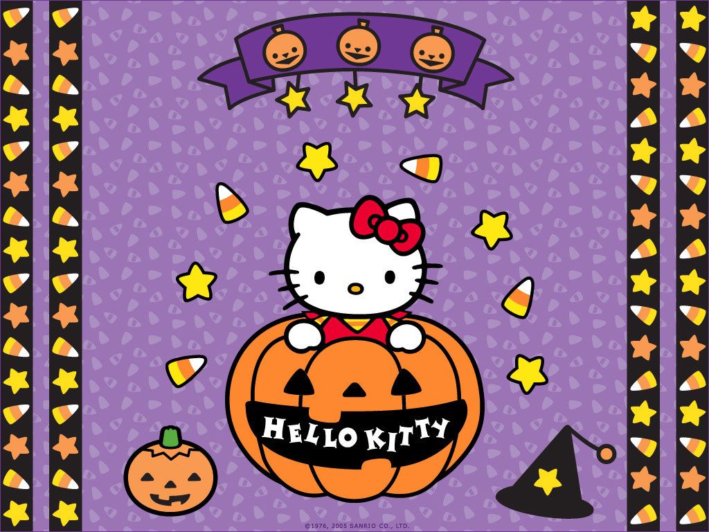 Halloween Wallpaper: Hello Kitty Halloween. Hello kitty halloween, Hello kitty halloween wallpaper, Hello kitty background