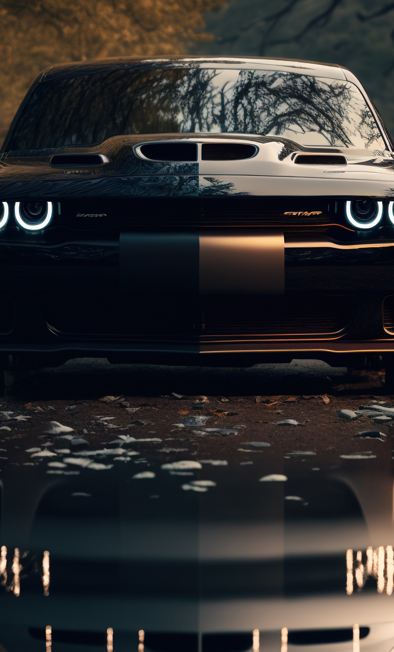 Black Dodge Challenger iPhone HD 4k Wallpaper, Image, Background, Photo and Picture