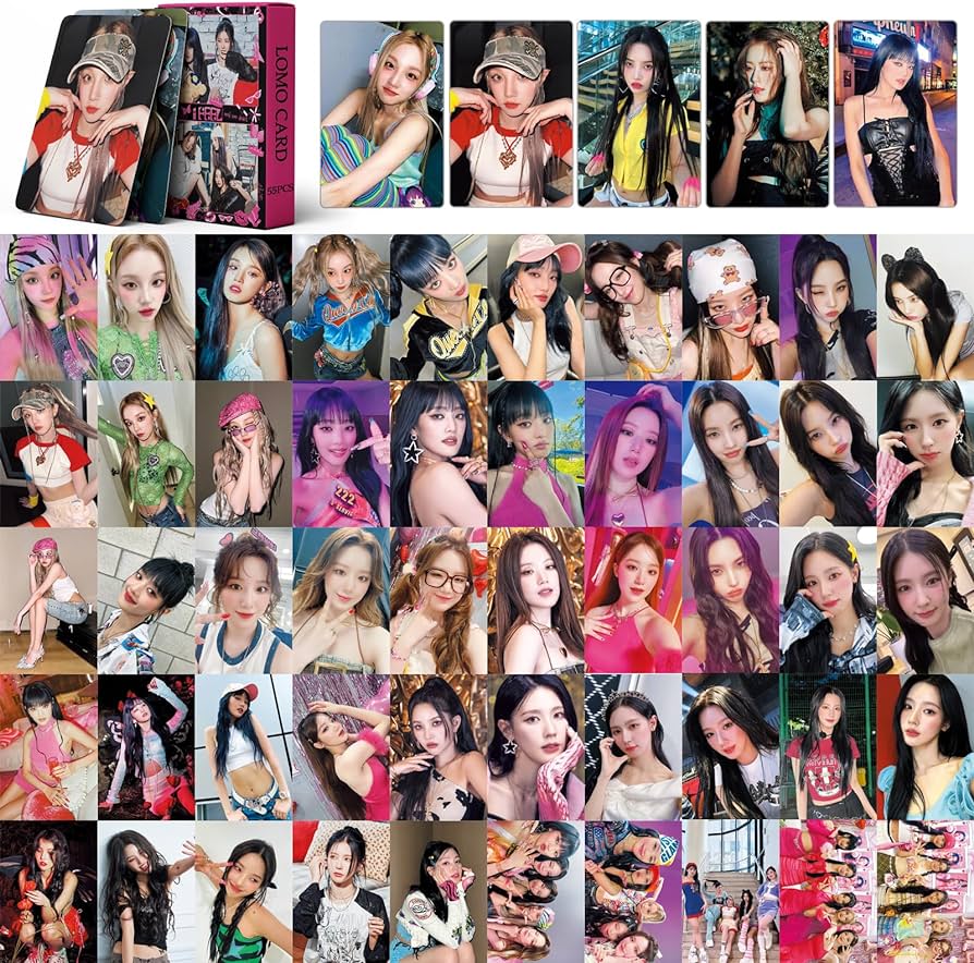 PYAJUU Gidle Photocard 55pcs (G) I DLE Queencard Photo Cards Kpop (G) I Dle I Feel Lomo CardsGift For Fans Daughter (G) I DLE Merch (G) I DLE Queencard Photocard I FEEL Album Cards
