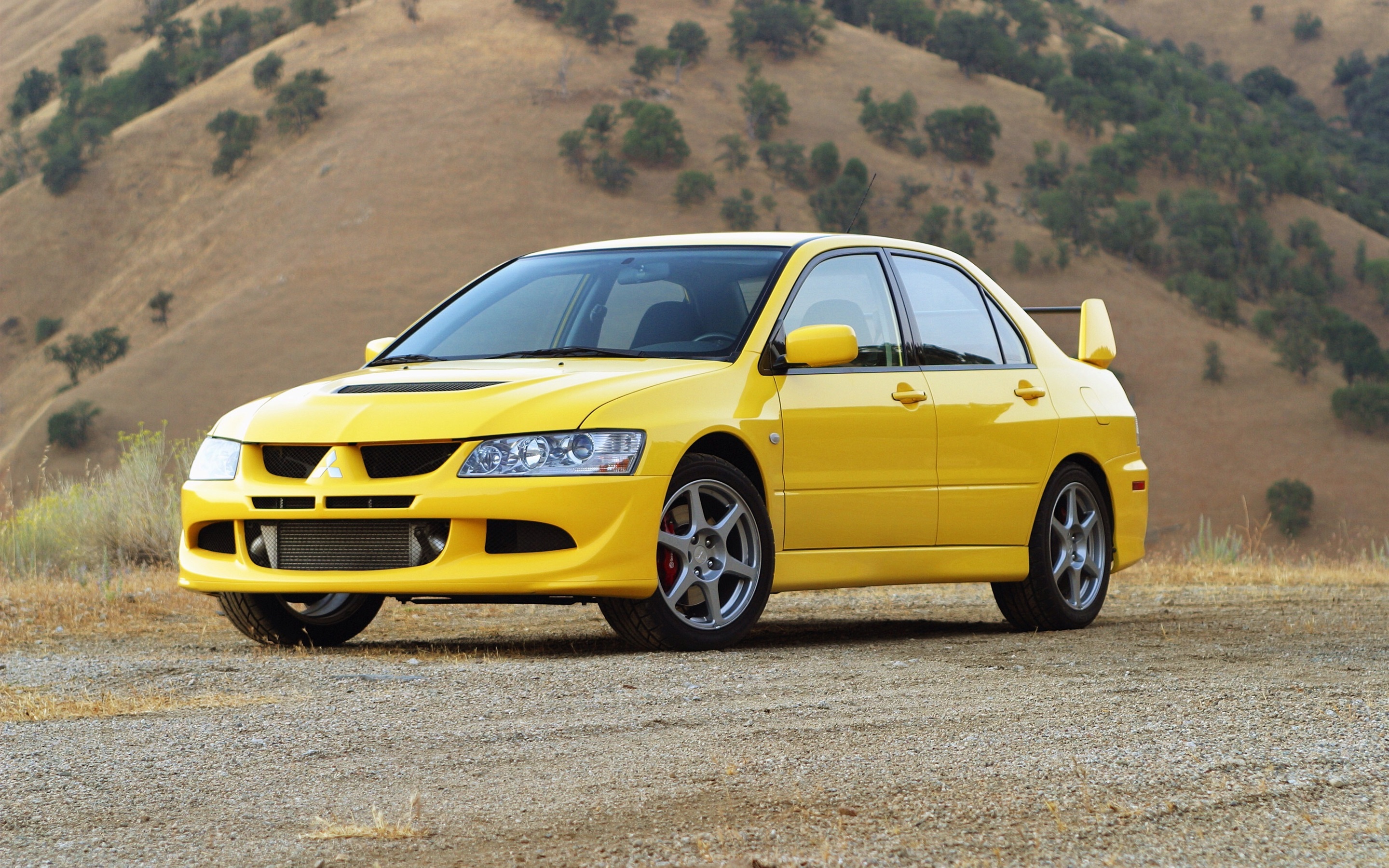 Wallpaper Mitsubishi Lancer Evolution VIII yellow car 2880x1800 HD Picture, Image