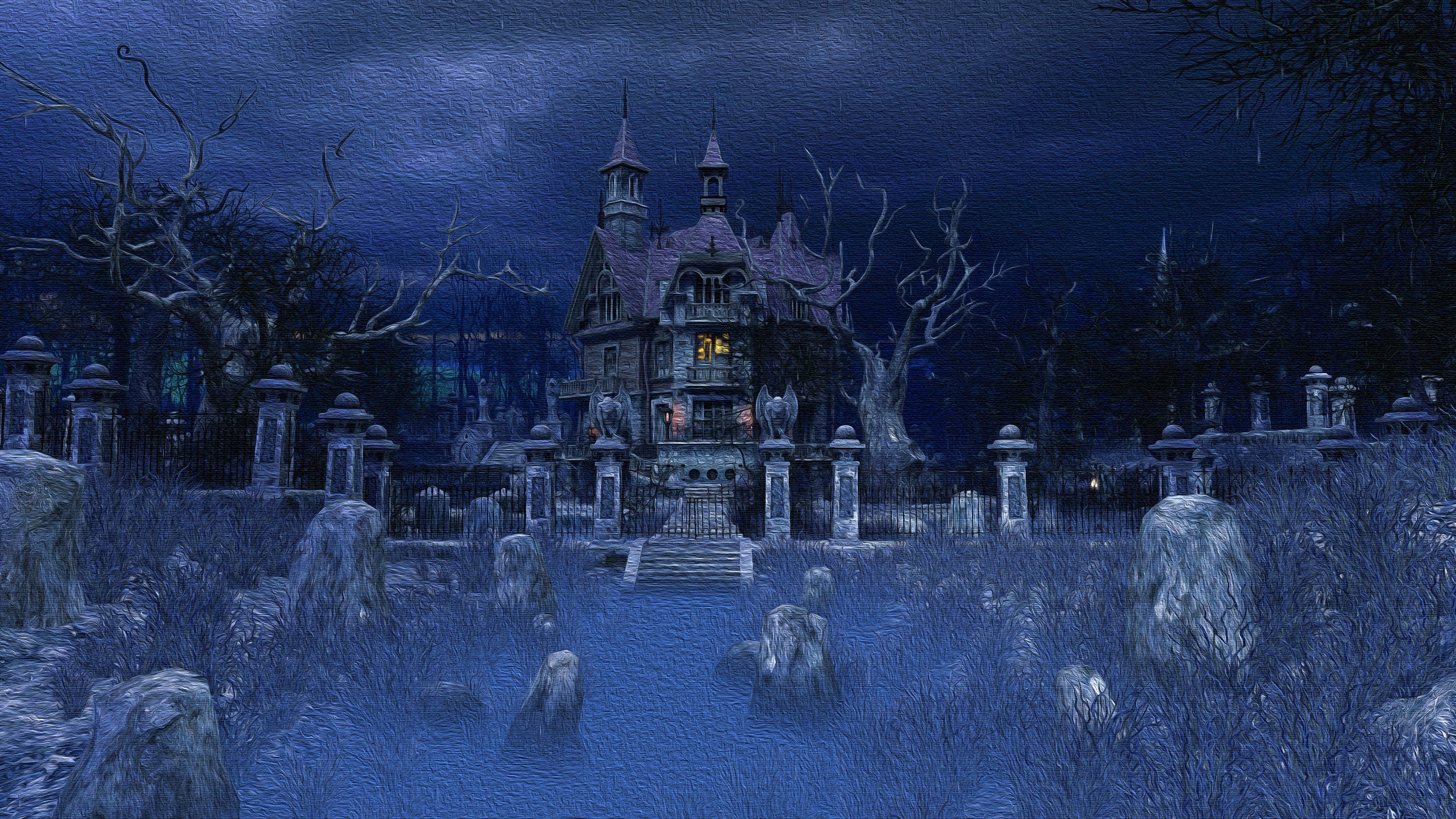 Cemetery. Halloween haunted houses, Spooky halloween picture, Halloween wallpaper