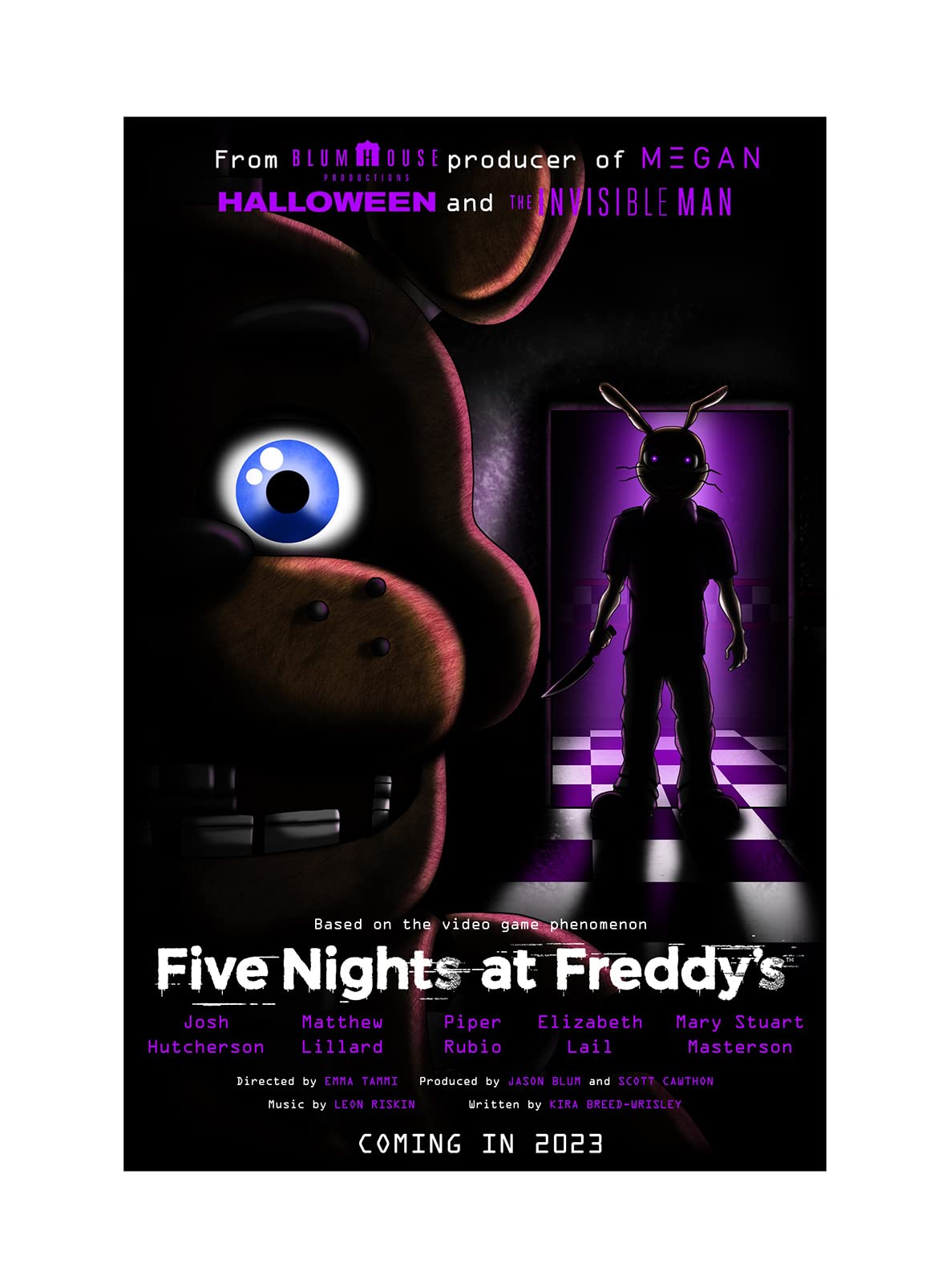 XIHOO Five Nights at Freddy's Poster 2023 FNAF Movie Posters Prints Bedroom Decor Silk Canvas for Wall Art Print Gift Home Decor Unframe Poster 16x24inch 40x60cm: Posters & Prints